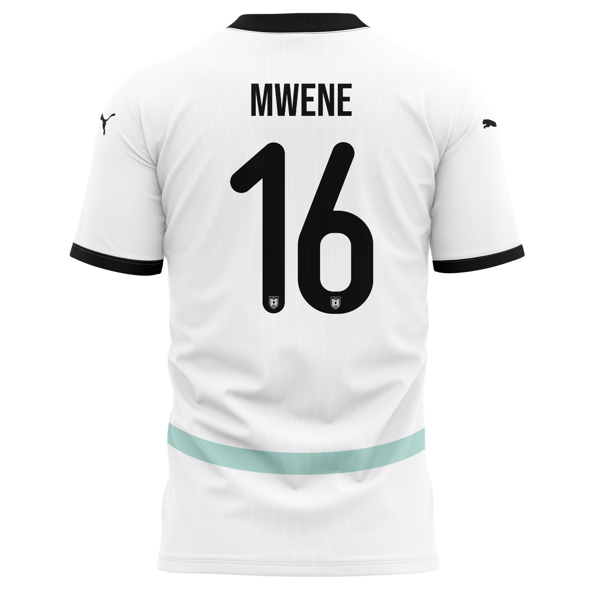 Phillipp Mwene 16 Austria National Team 2024/25 Away Kits AOP T-shirt - White