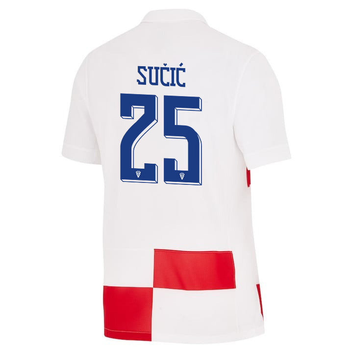 Luka Sučić 25 Croatia National Team 2024 Home Men Jersey - White