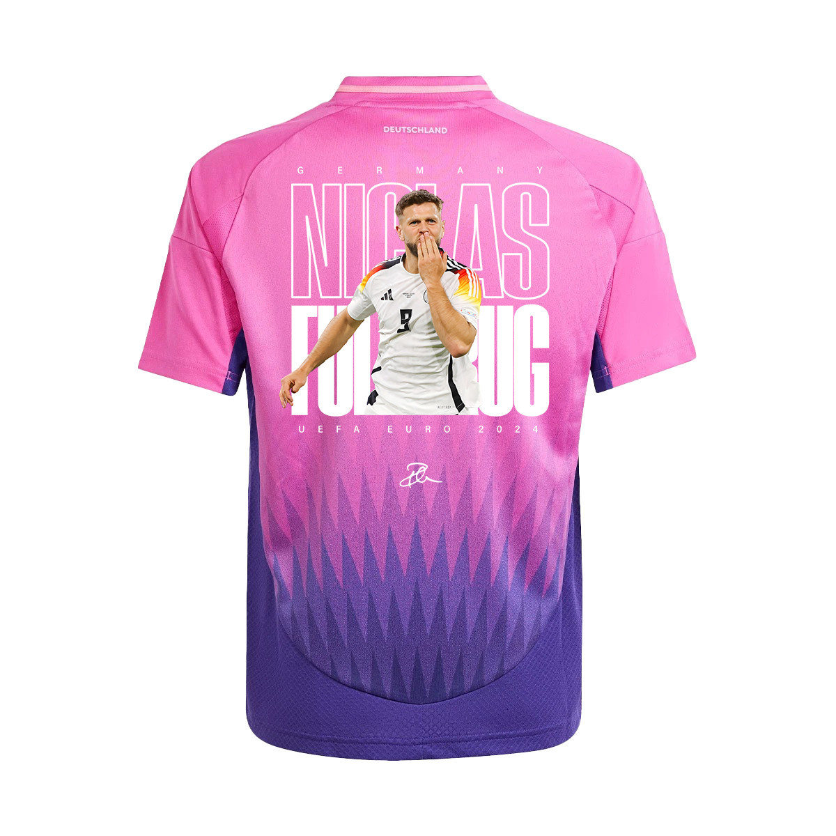 Niclas Füllkrug 9 Signed Goal Germany National Team 2024 Away YOUTH Jersey - Purple