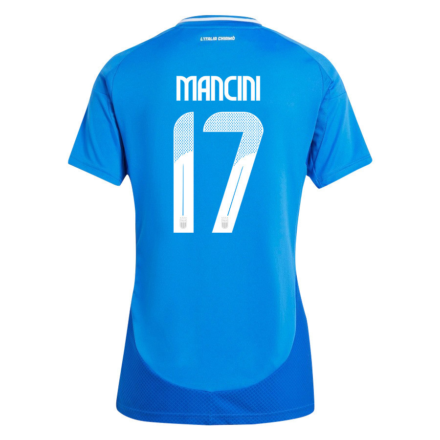 Gianluca Mancini 17 Italy National Team 2024/25 Home Women Jersey - Blue