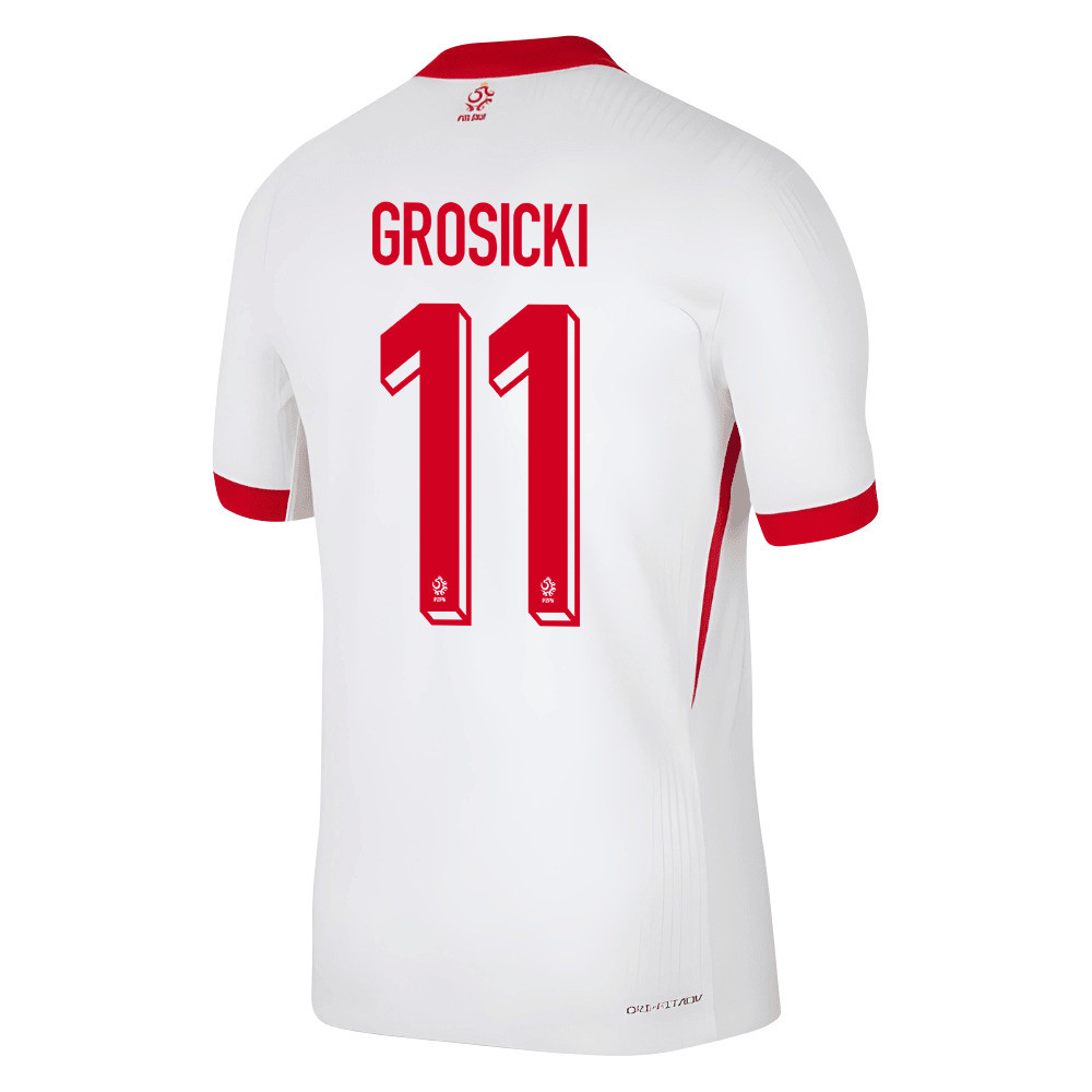 Kamil Grosicki 11 Poland National Team 2024/25 Home Men Jersey - White