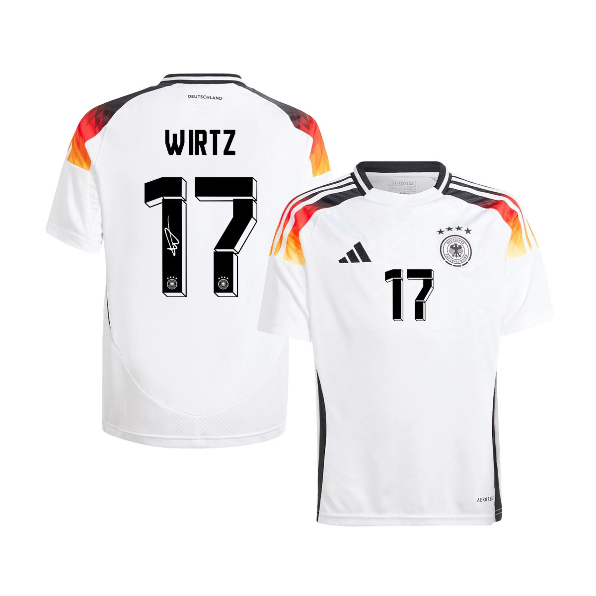 Florian Wirtz 17 Signed Germany National Team 2024/25 YOUTH Jersey Autographed - Home