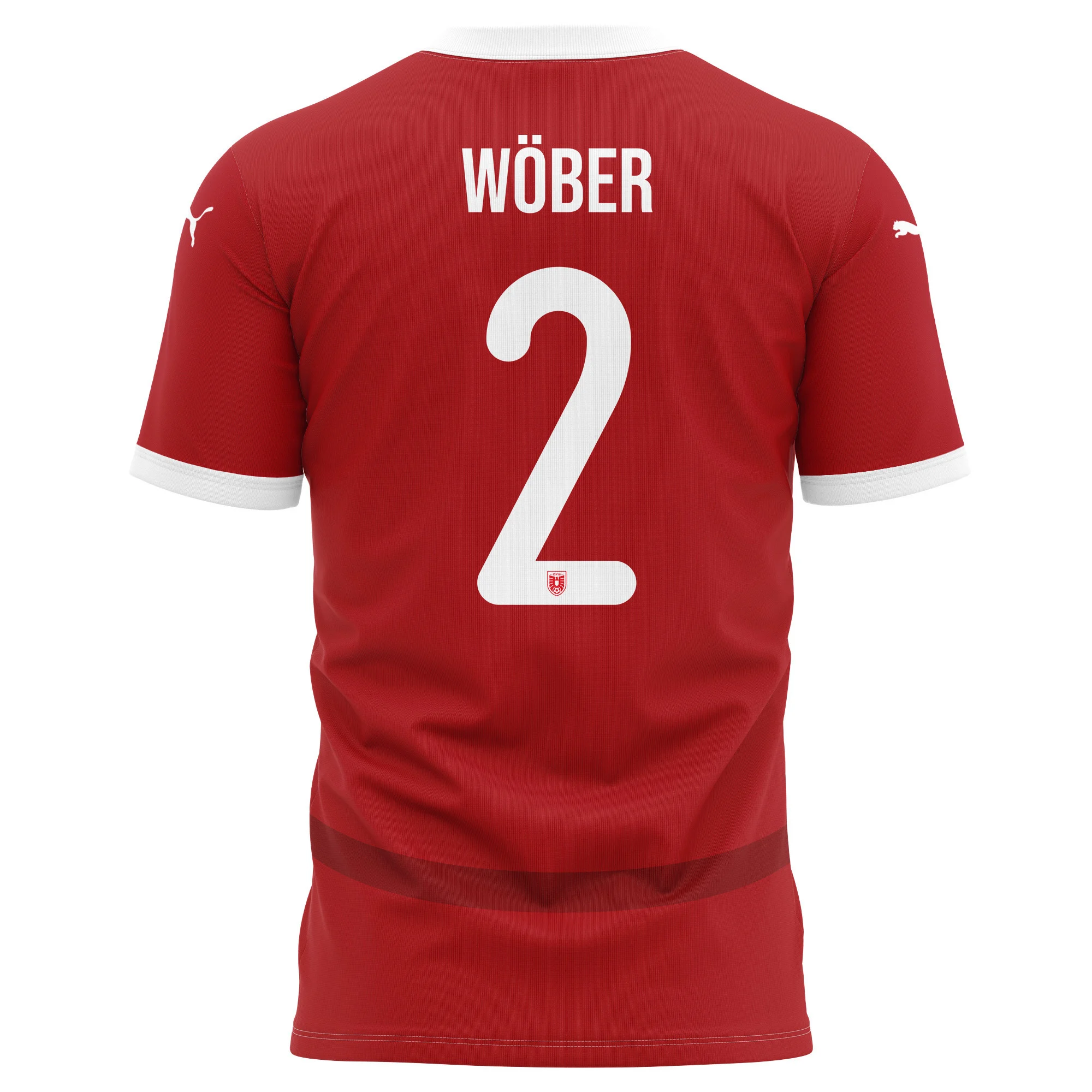 Maximilian Wöber 2 Austria National Team 2024/25 Home Kits AOP T-shirt - Red