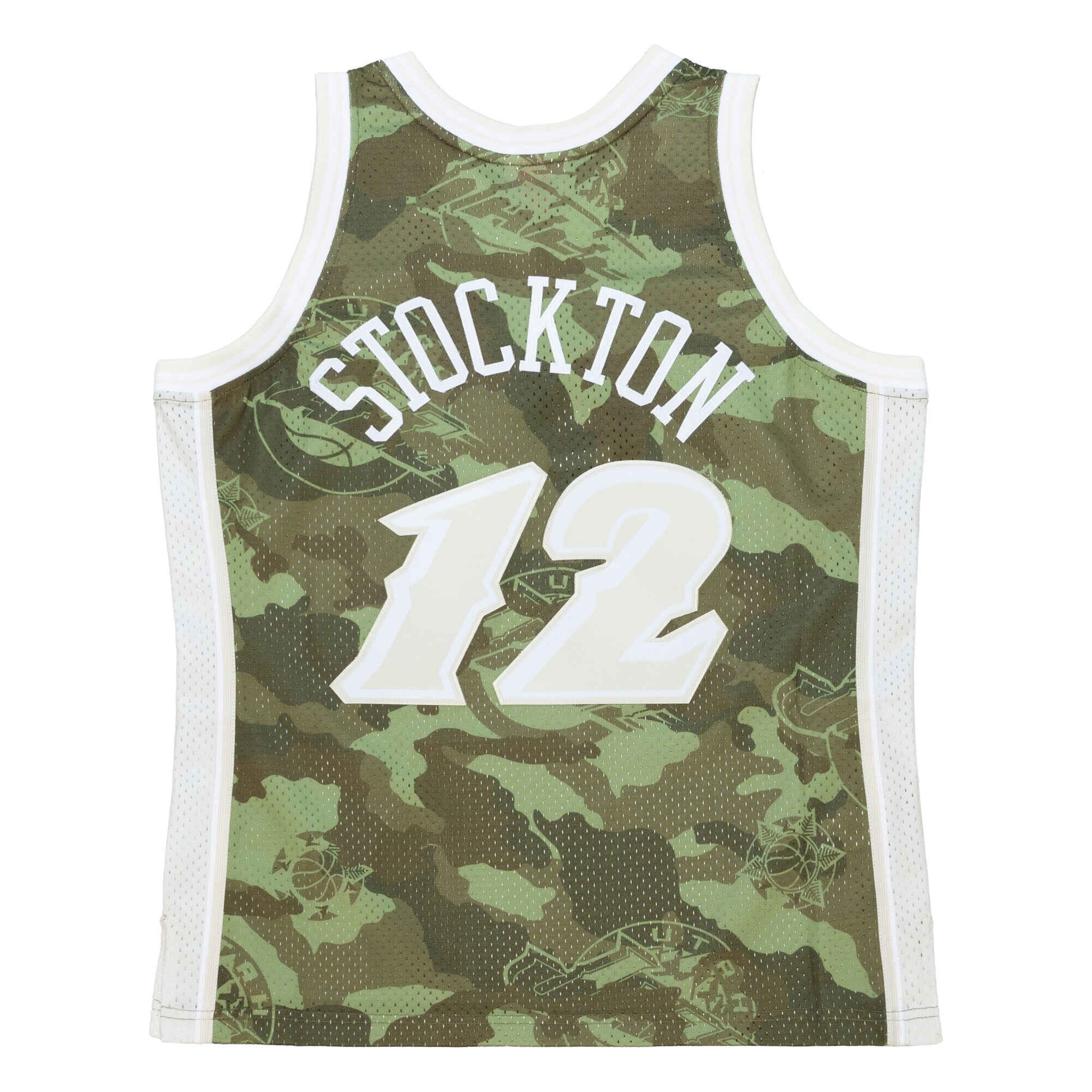 John Stockton Utah Jazz Mitchell & Ness Hardwood Classics 1998\/99 Ghost Green Swingman Jersey - Camo