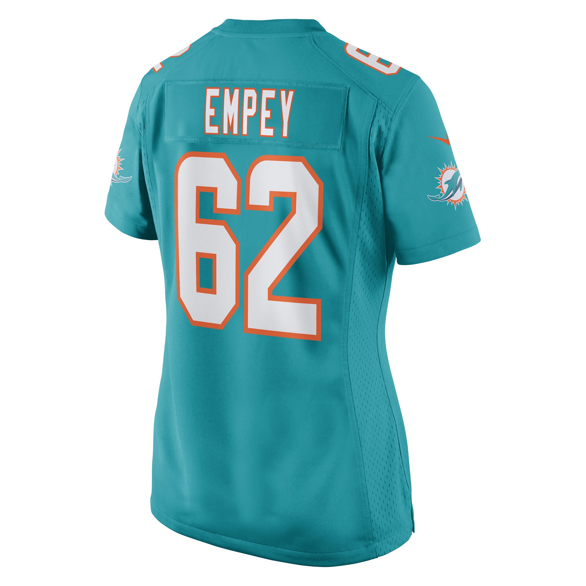 James Empey Miami Dolphins  Women's Game Player Jersey - Aqua