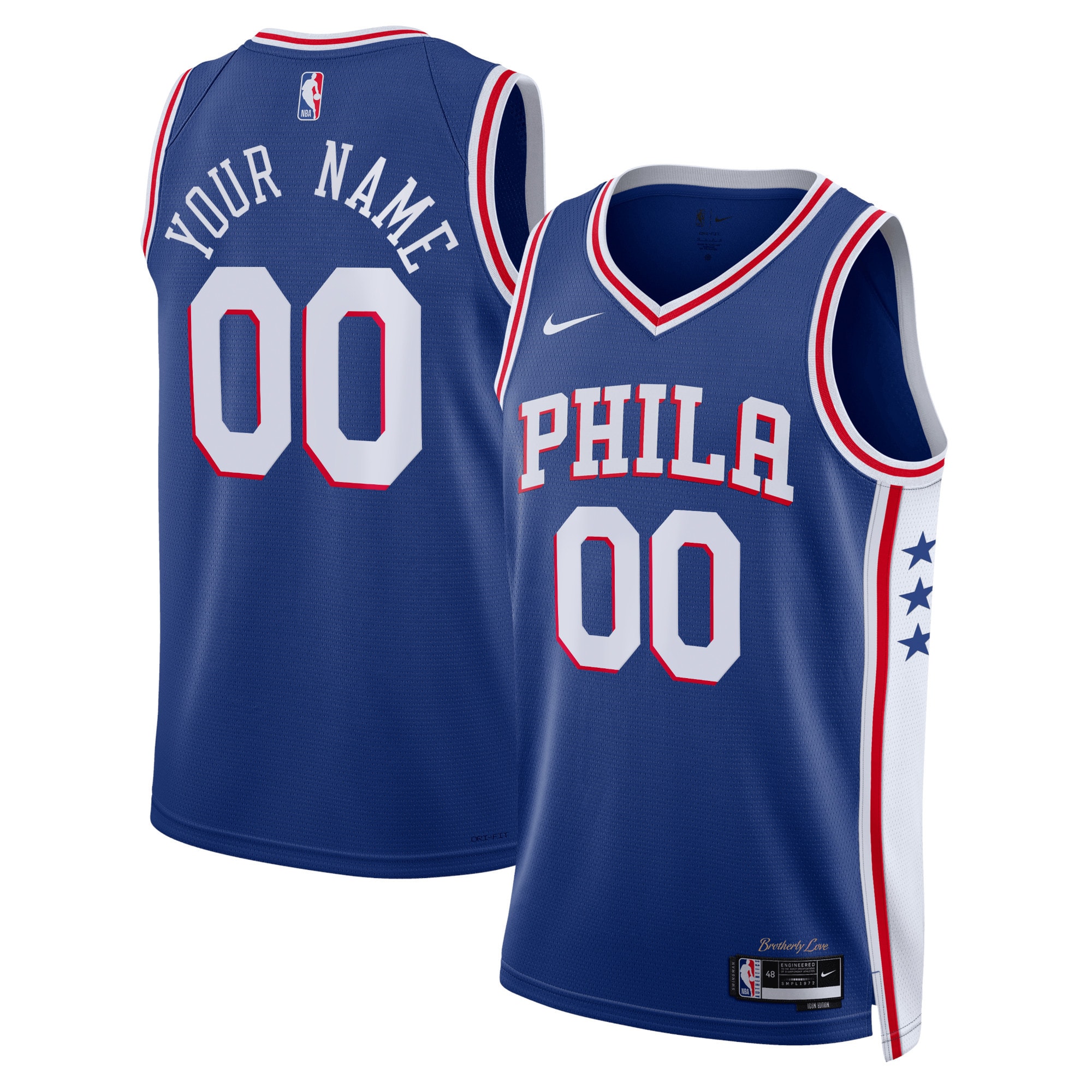 Philadelphia 76ers  Unisex 2022\/23 Swingman Custom Jersey Royal - Icon Edition