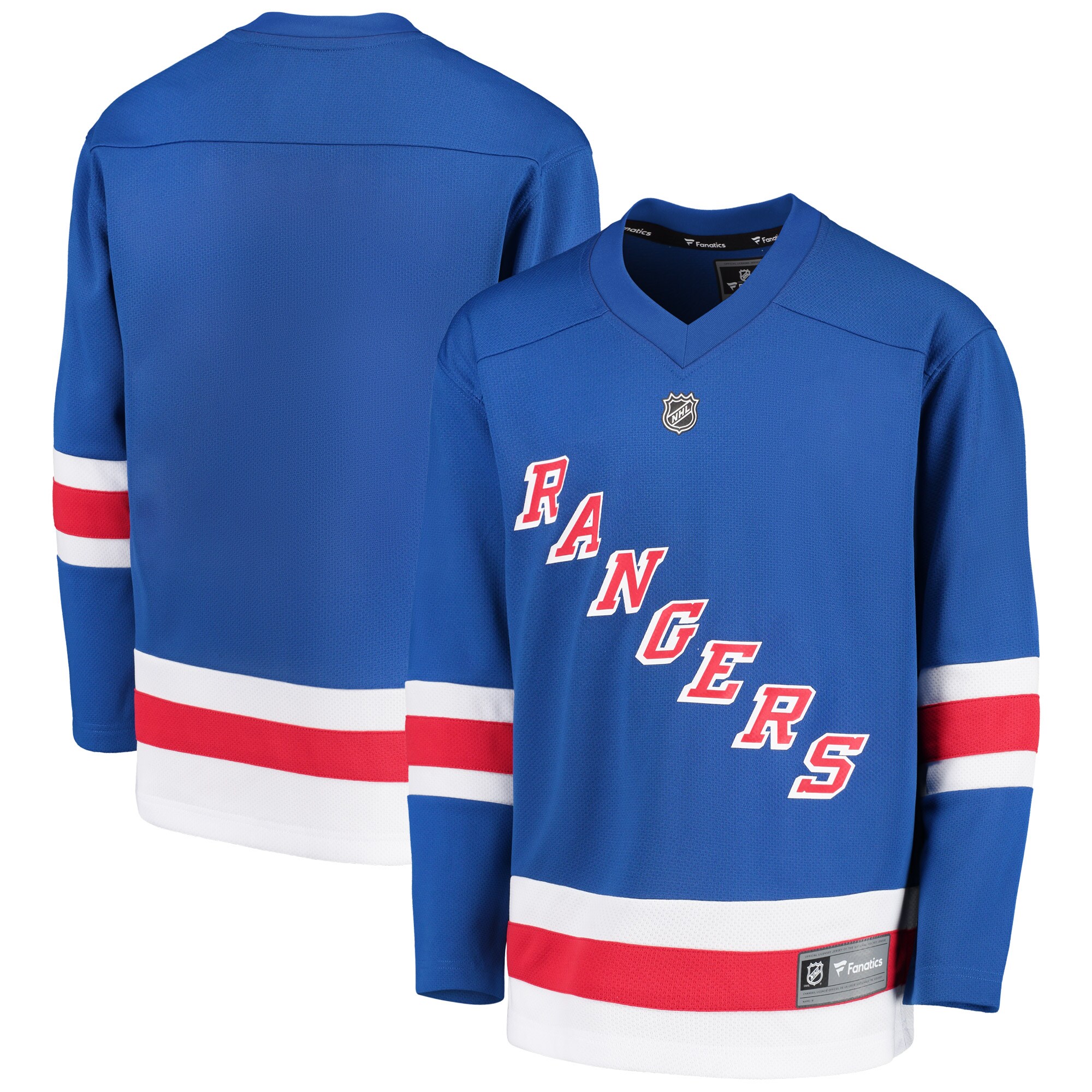 New York Rangers Fanatics Youth Home Replica Blank Jersey - Royal