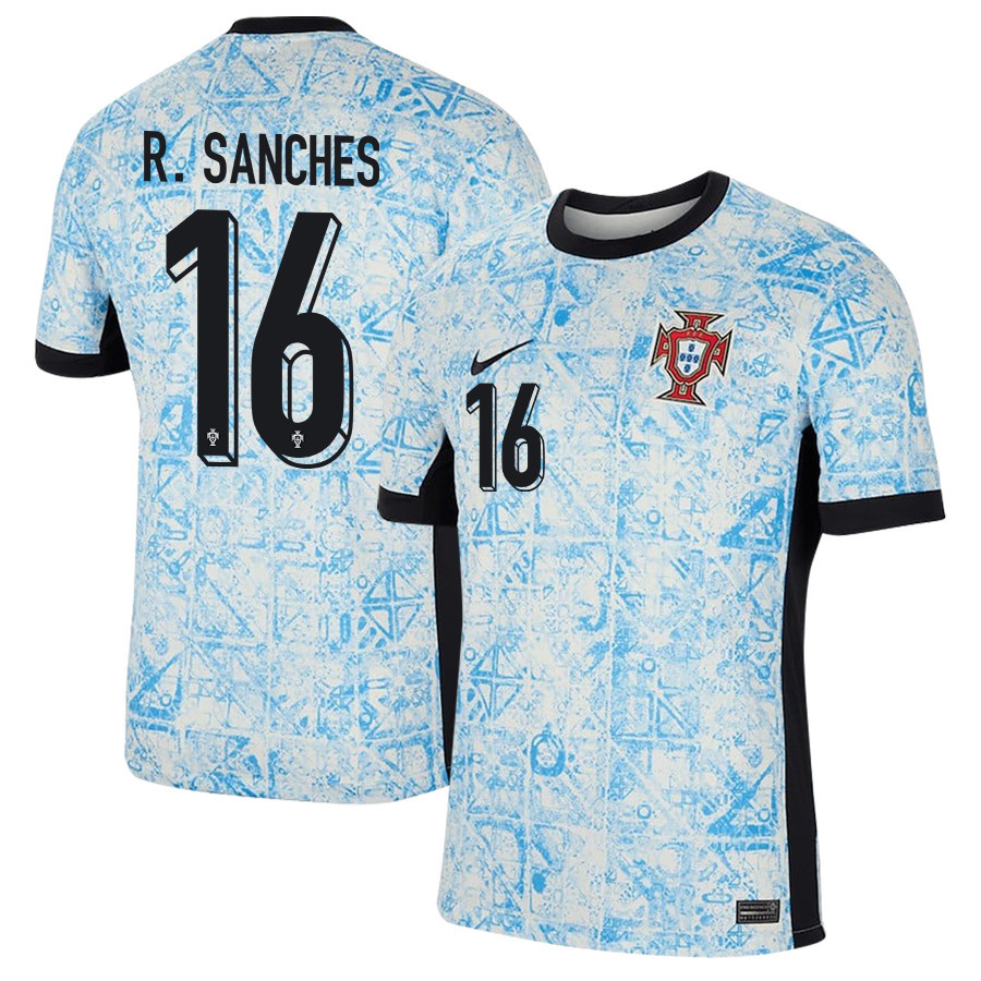 Renato Sanches 16 Portugal National Team 2024/25 Away Men Jersey - Cream/Blue