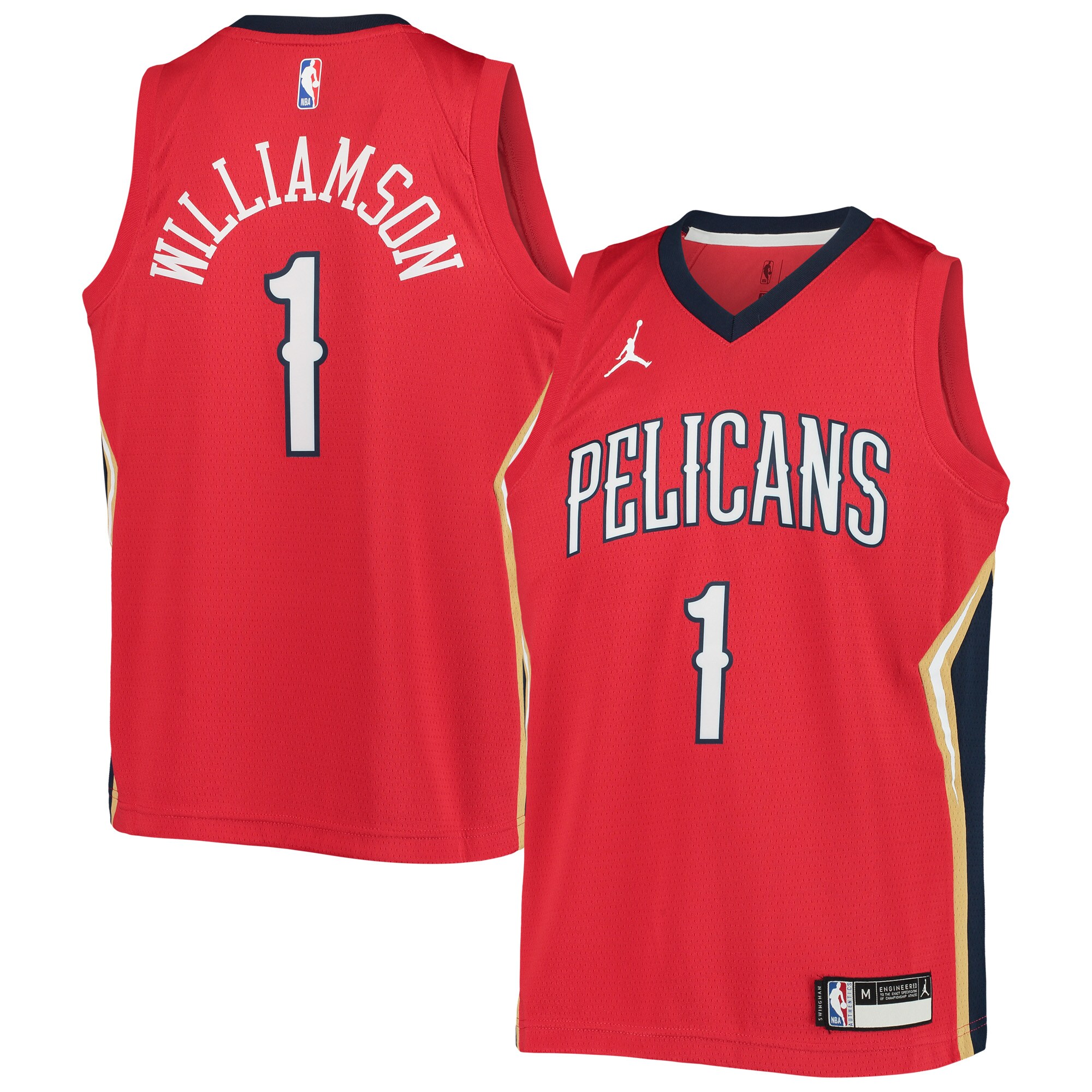 Zion Williamson New Orleans Pelicans Jordan Brand Youth 2020\/21 Swingman Player Jersey - Statement Edition - Red