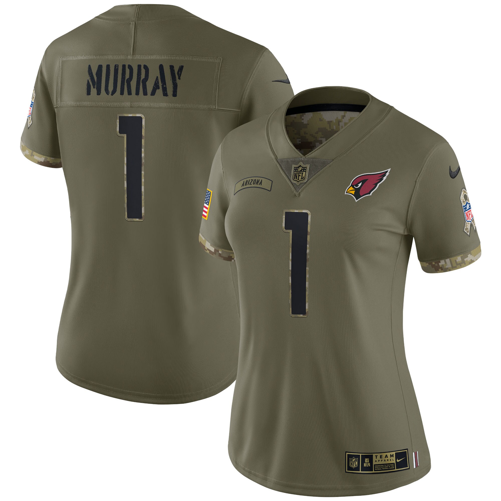 Kyler Murray Arizona Cardinals  Women's 2022 Salute To Service Limited Jersey - Olive