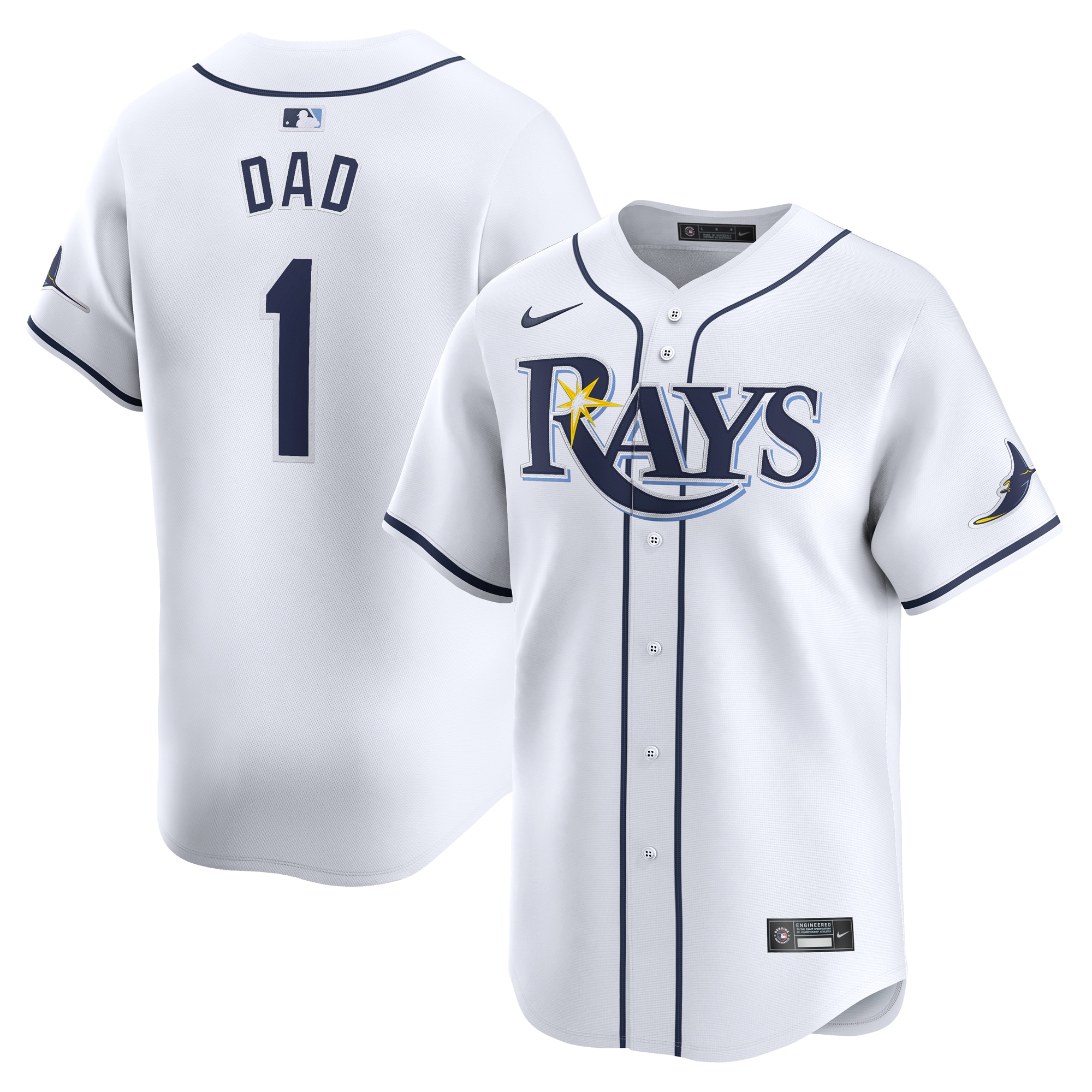 Tampa Bay Rays  #1 Dad Home Limited Jersey - White