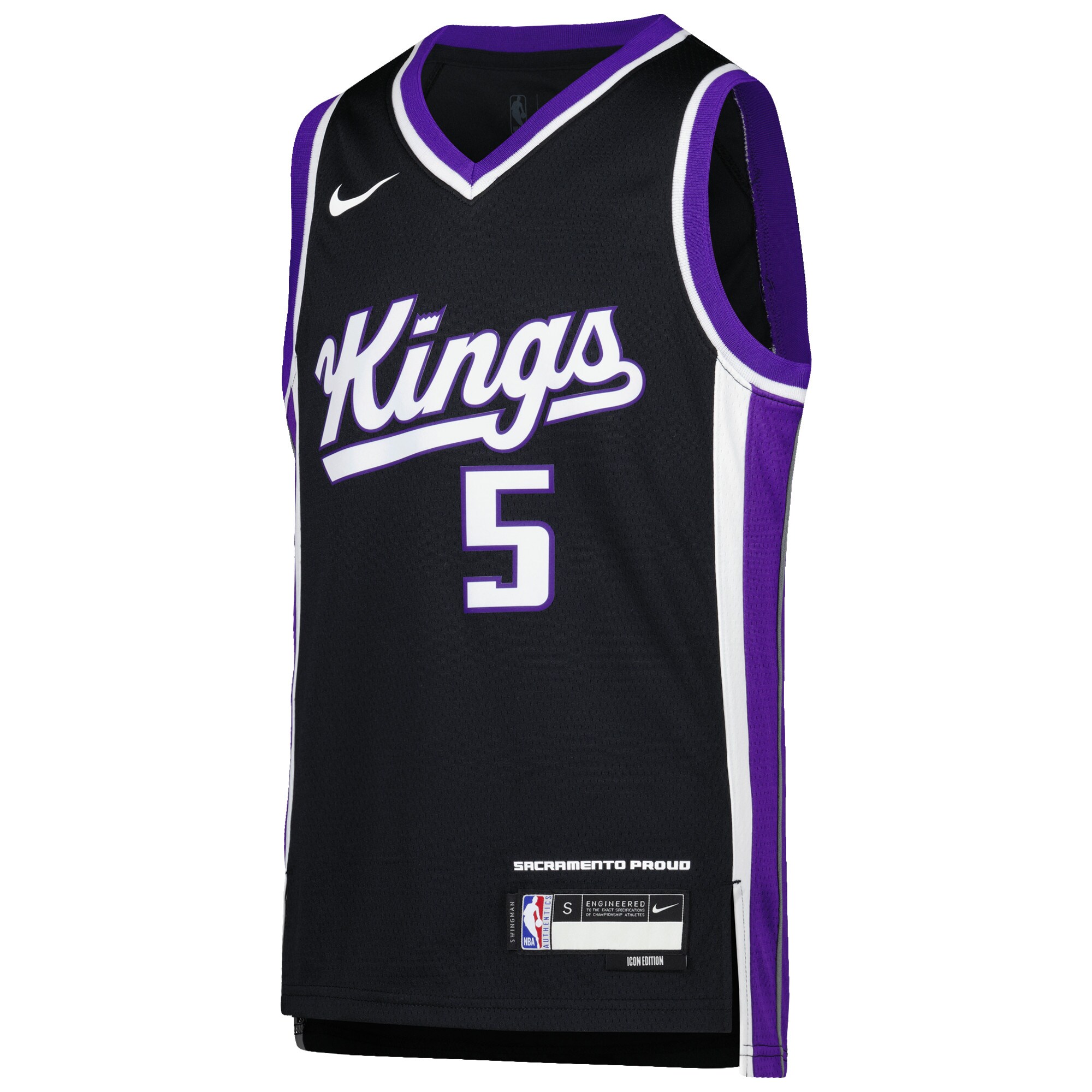 De'Aaron Fox Sacramento Kings  Youth Swingman Jersey - Icon Edition - Purple