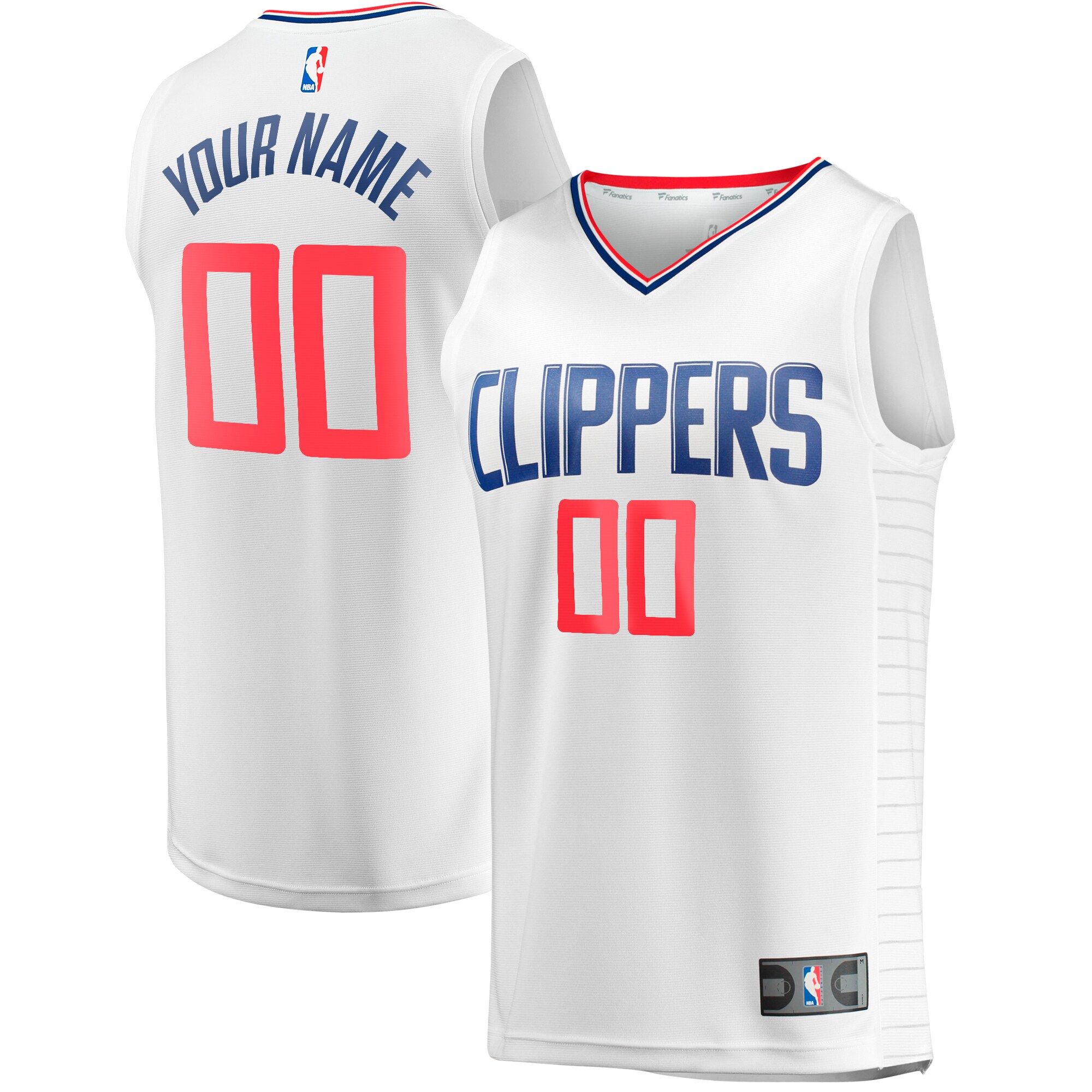 LA Clippers Fanatics Fast Break Custom Replica Jersey - Association Edition - White