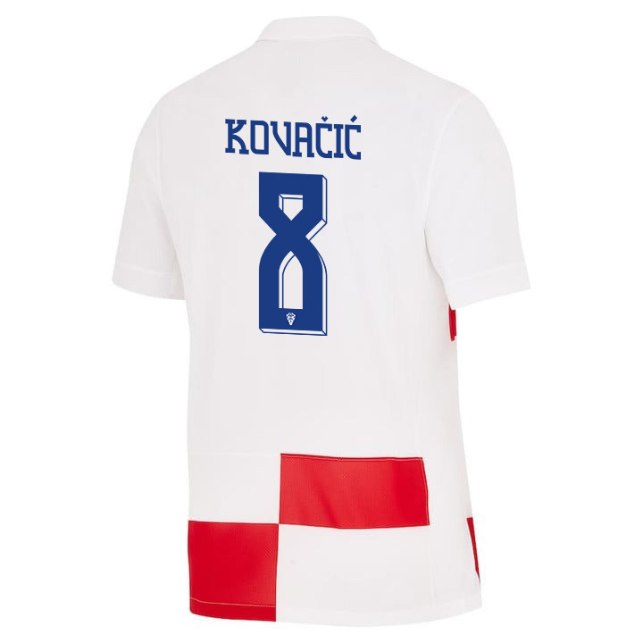 Mateo Kovačić 8 Croatia National Team 2024 Home Men Jersey - White