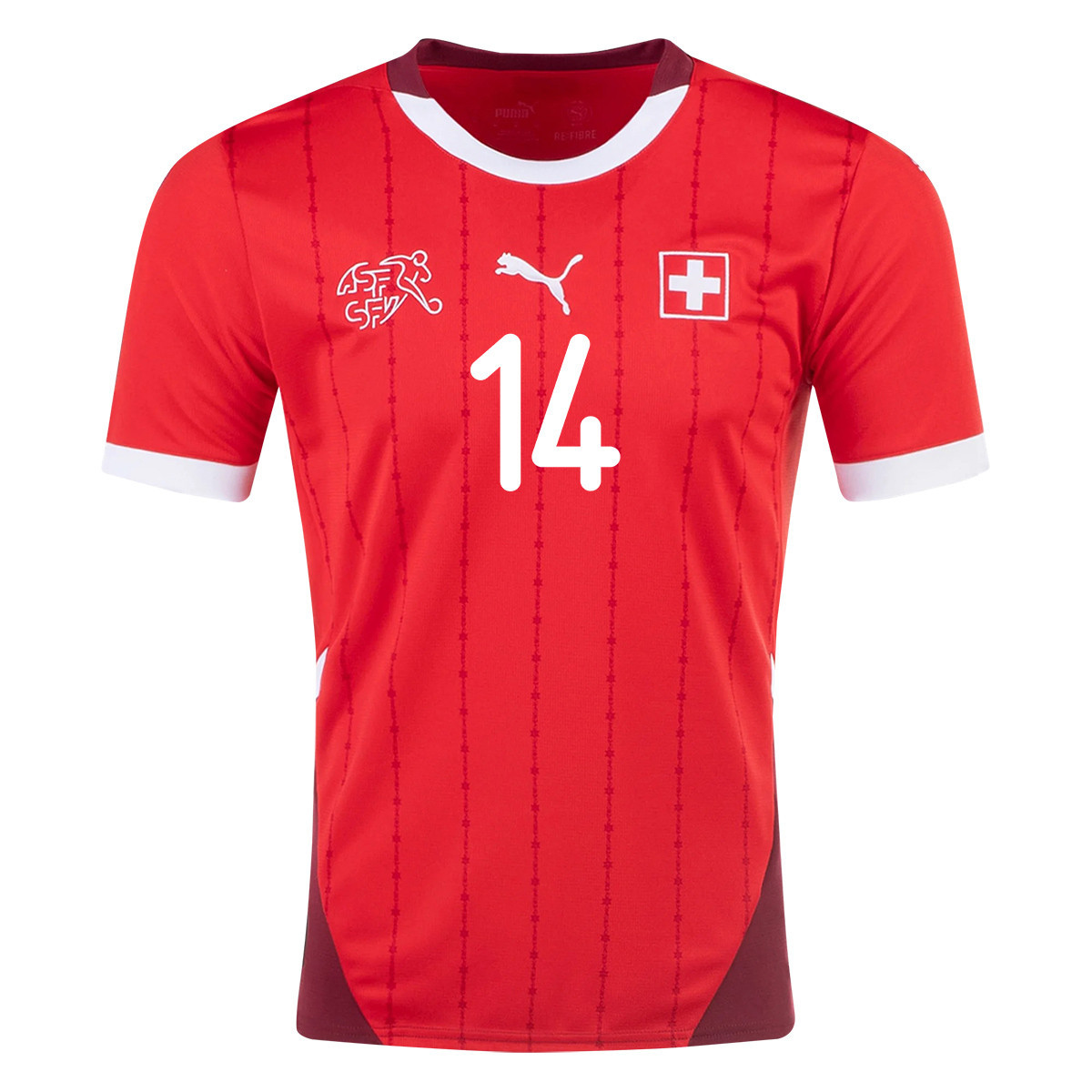 Steven Zuber 14 Switzerland National Team 2024/25 Home Men Jersey - Red