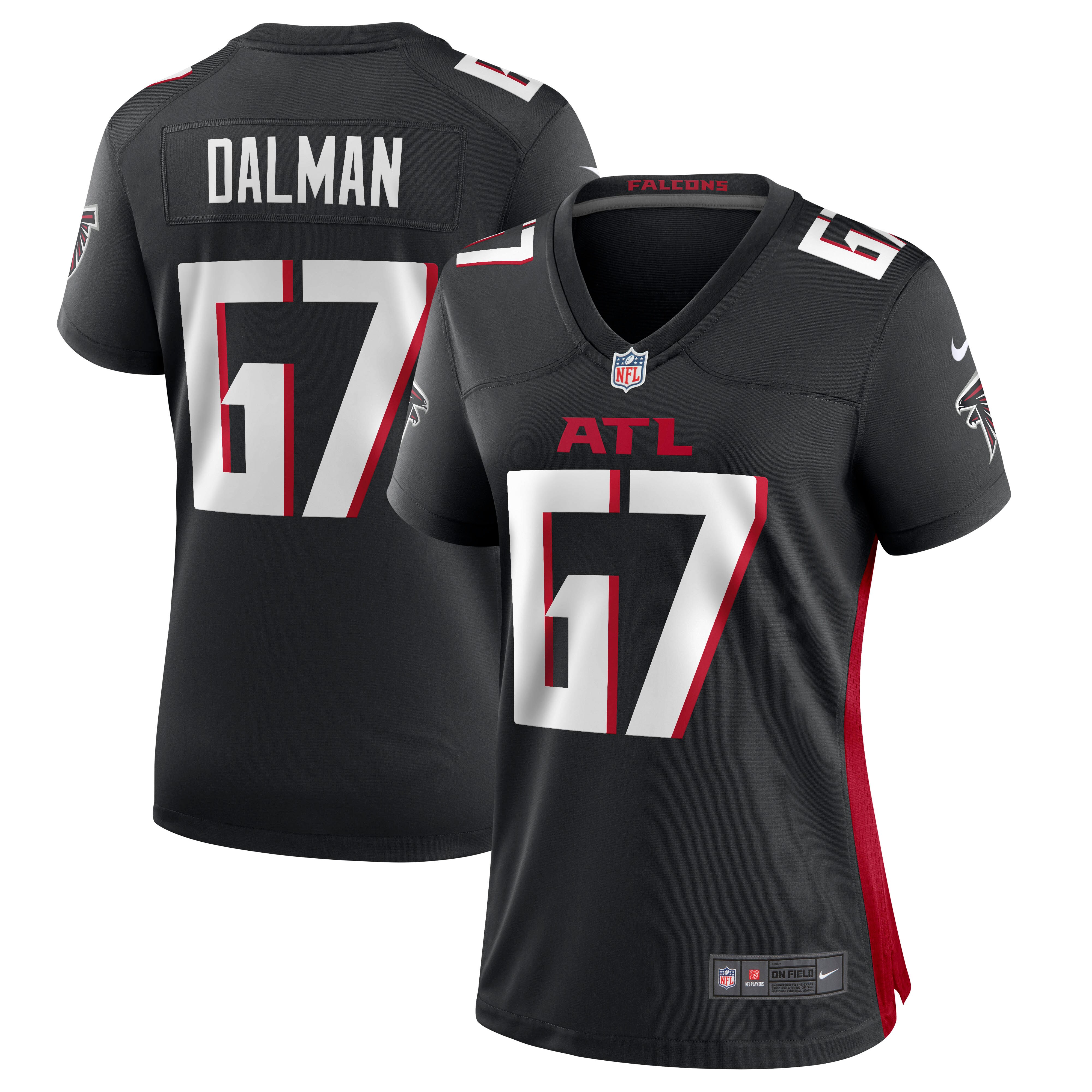 Drew Dalman Atlanta Falcons  Women's Game Jersey - Black
