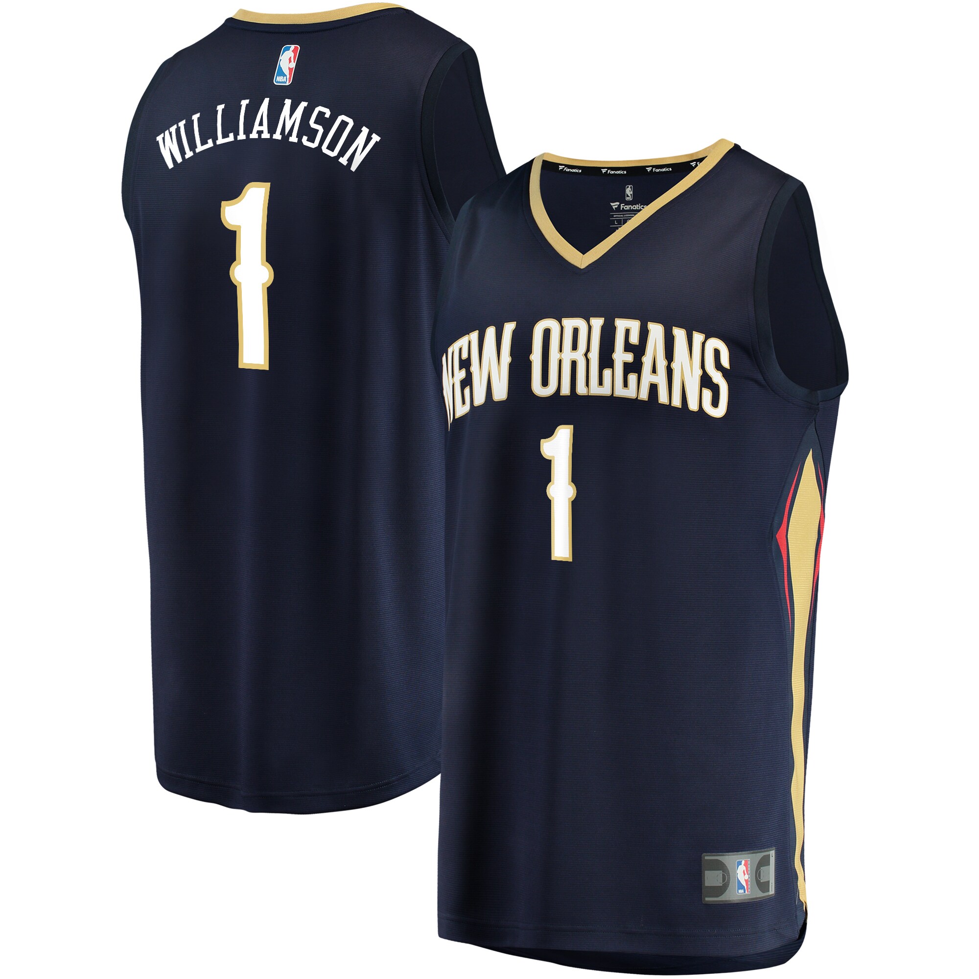 Zion Williamson New Orleans Pelicans Fanatics Replica Fast Break Jersey Navy - Icon Edition