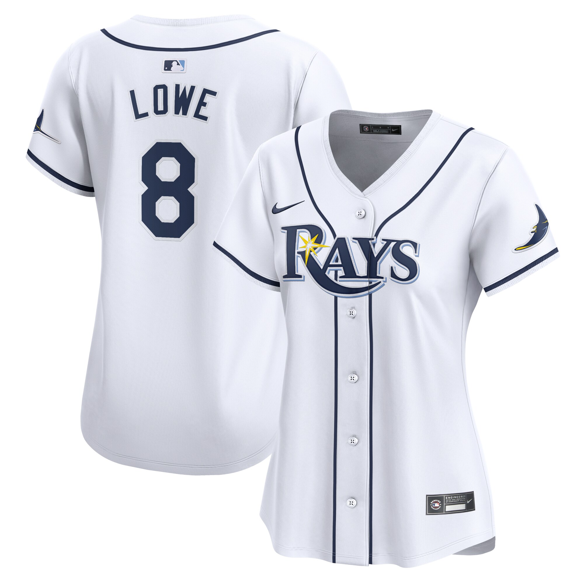 Brandon Lowe Tampa Bay Rays  Women's  Home Limited Player Jersey - White