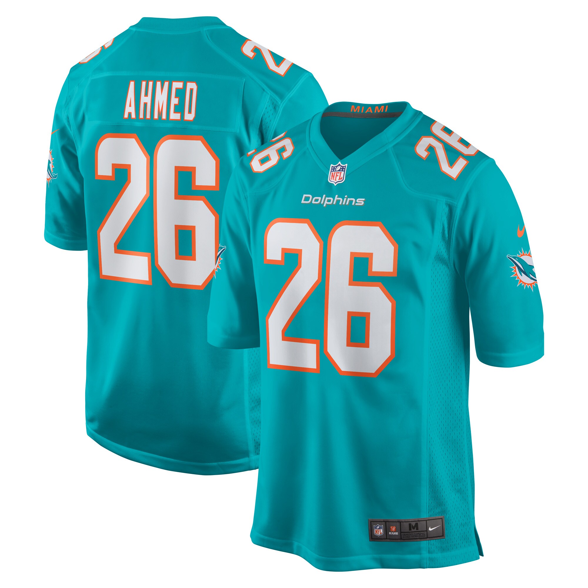 Salvon Ahmed Miami Dolphins  Game Jersey - Aqua