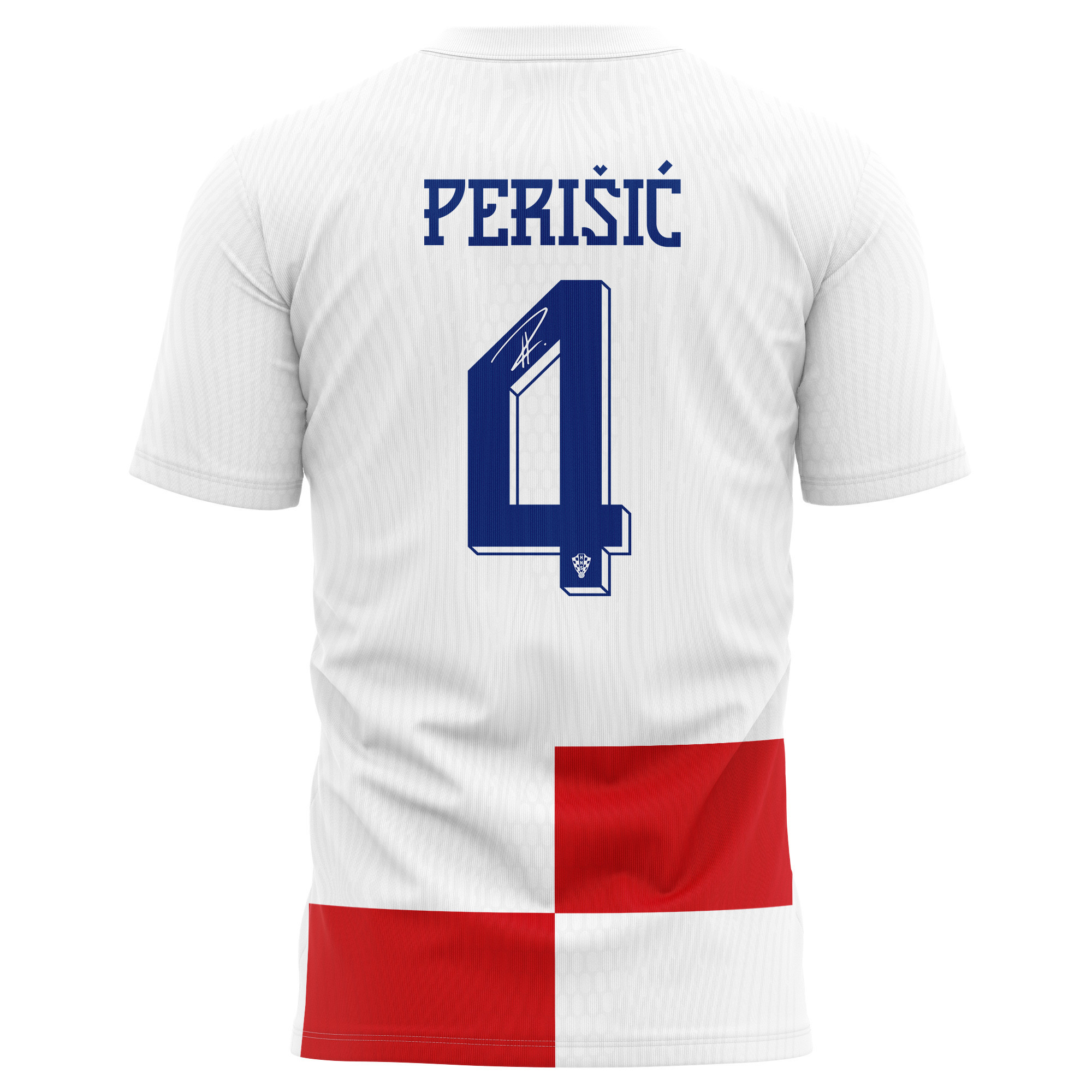Ivan Perišić 4 Signed Croatia National Team 2024/25 Home Kits AOP T-shirt Autographed - White