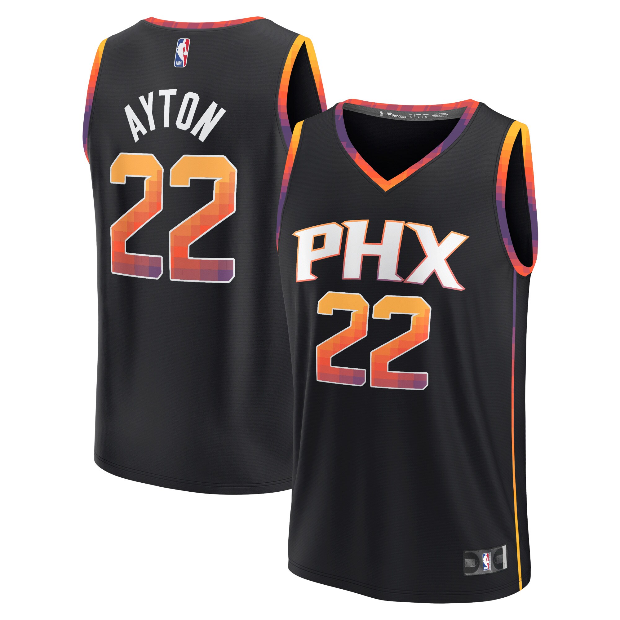 Deandre Ayton Phoenix Suns Fanatics Fast Break Replica Player Jersey - Statement Edition - Black