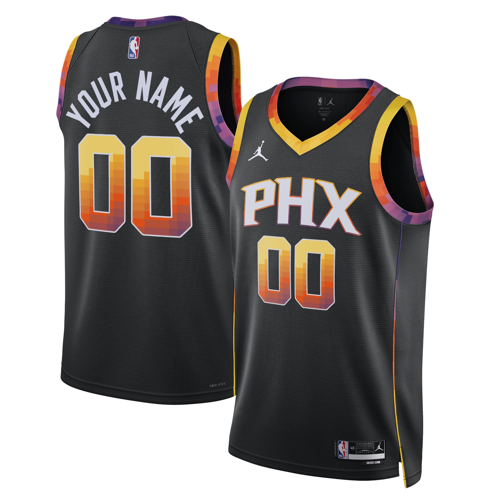 Phoenix Suns Jordan Brand Unisex 2022\/23 Swingman Custom Jersey - Statement Edition - Black