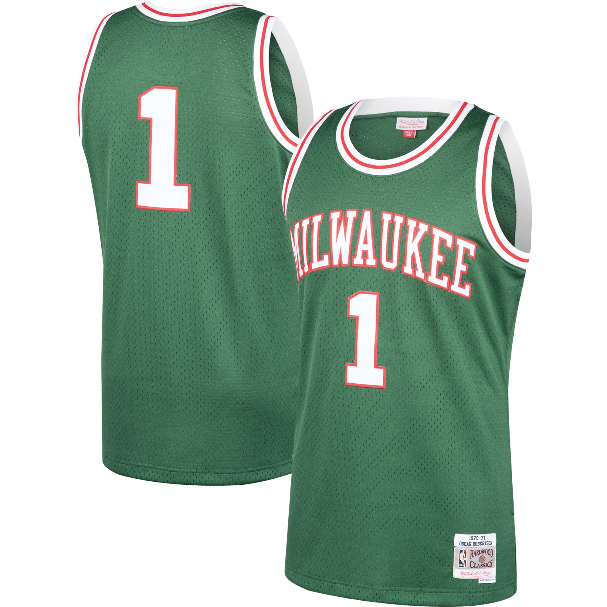 Oscar Robertson Milwaukee Bucks Mitchell & Ness 2001\/02 Hardwood Classics Swingman Jersey - Green