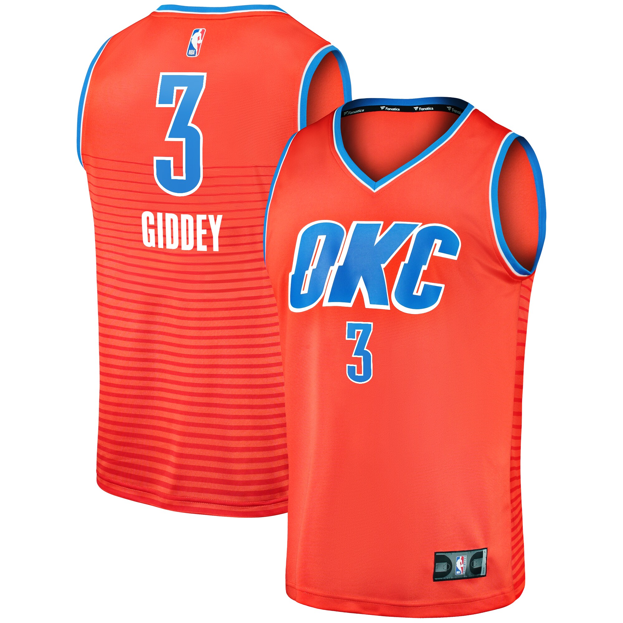 Josh Giddey Oklahoma City Thunder Fanatics Fast Break Replica Player Jersey - Statement Edition - Orange