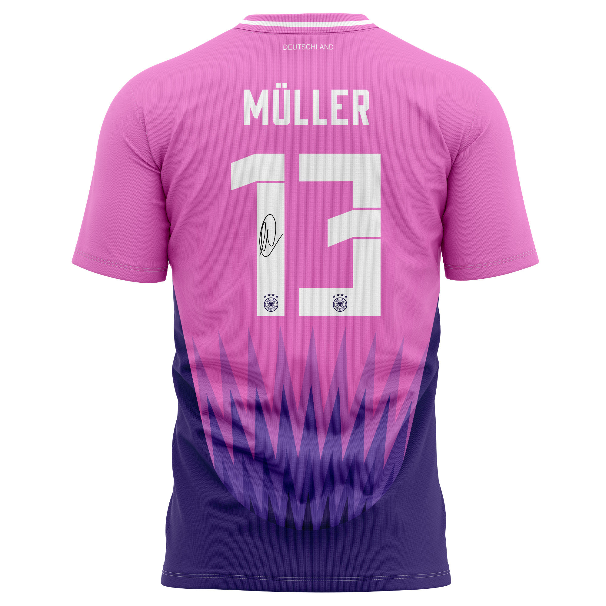 Thomas Müller 13 Signed Germany National Team 2024 Away Kits AOP T-shirt Autographed- Purple