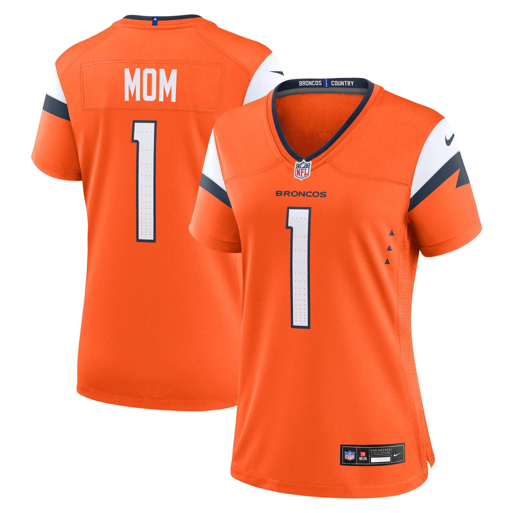 Denver Broncos  Women's #1 Mom Game Jersey - Orange