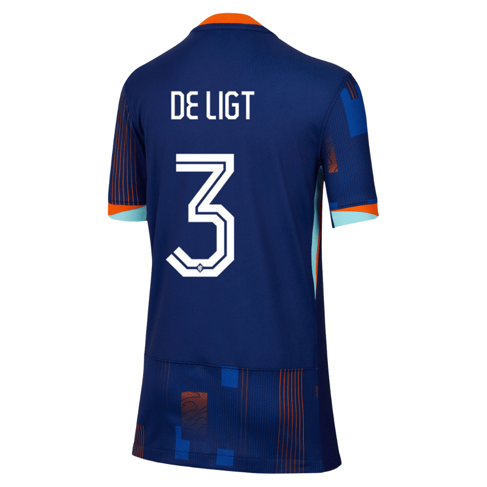 Matthijs de Ligt 3 Netherlands National Team 2024 Away YOUTH Jersey - Blue