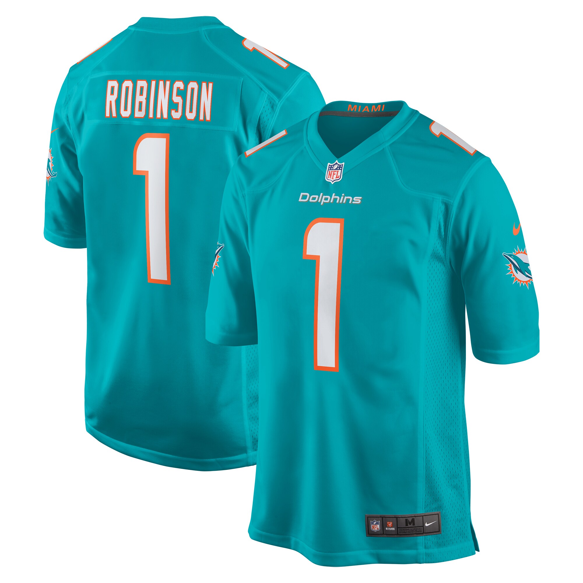 Chop Robinson Miami Dolphins  2024 NFL Draft First Round Pick Player Game Jersey - Aqua