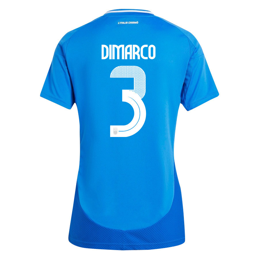 Federico Dimarco 3 Italy National Team 2024/25 Home Women Jersey - Blue