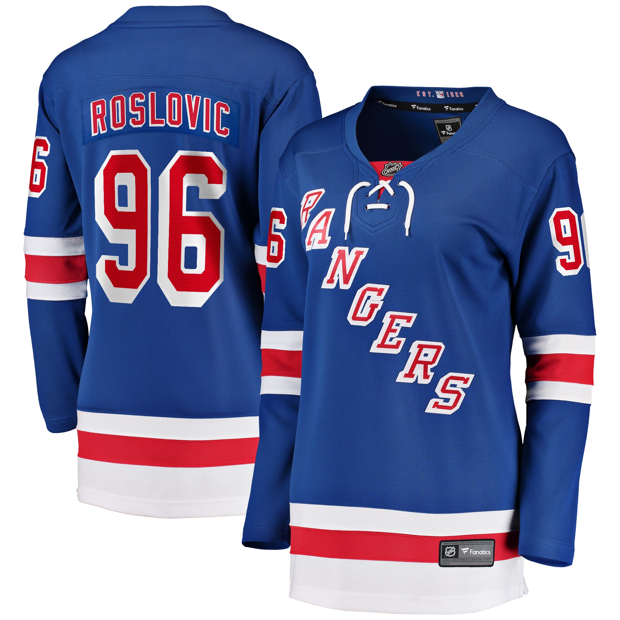 Jack Roslovic New York Rangers Fanatics Women's Home Breakaway Player Jersey - Blue