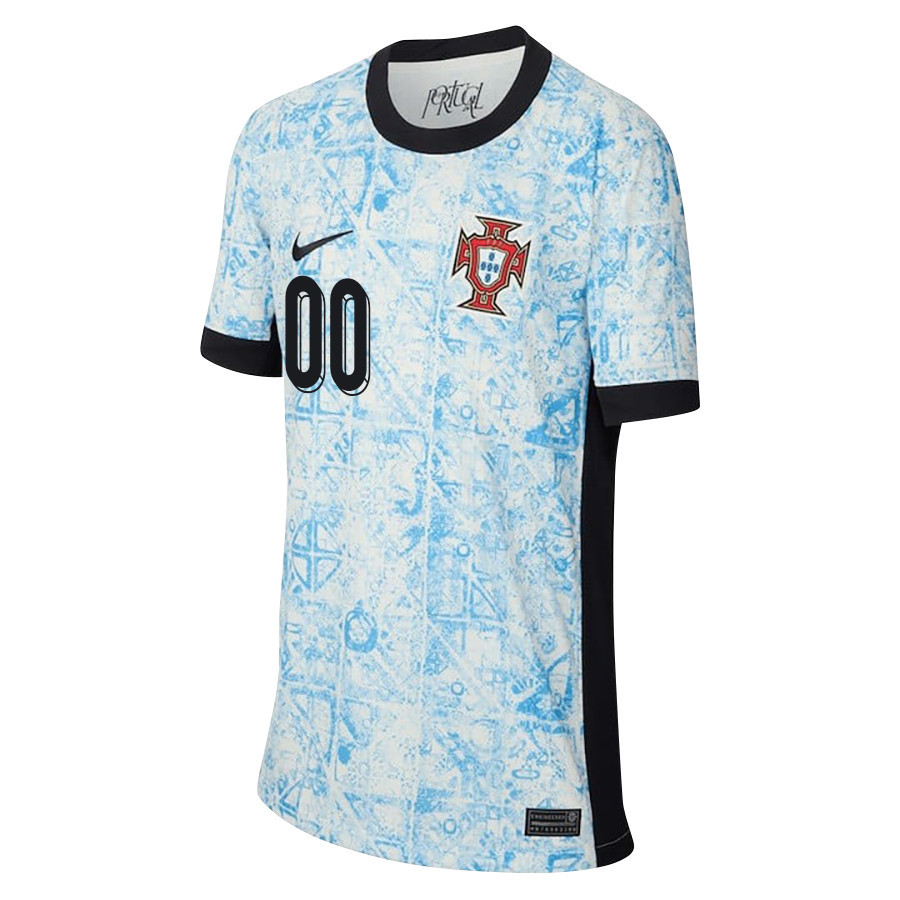 Portugal National Team 2024/25 Away YOUTH Custom Jersey - Cream/Blue