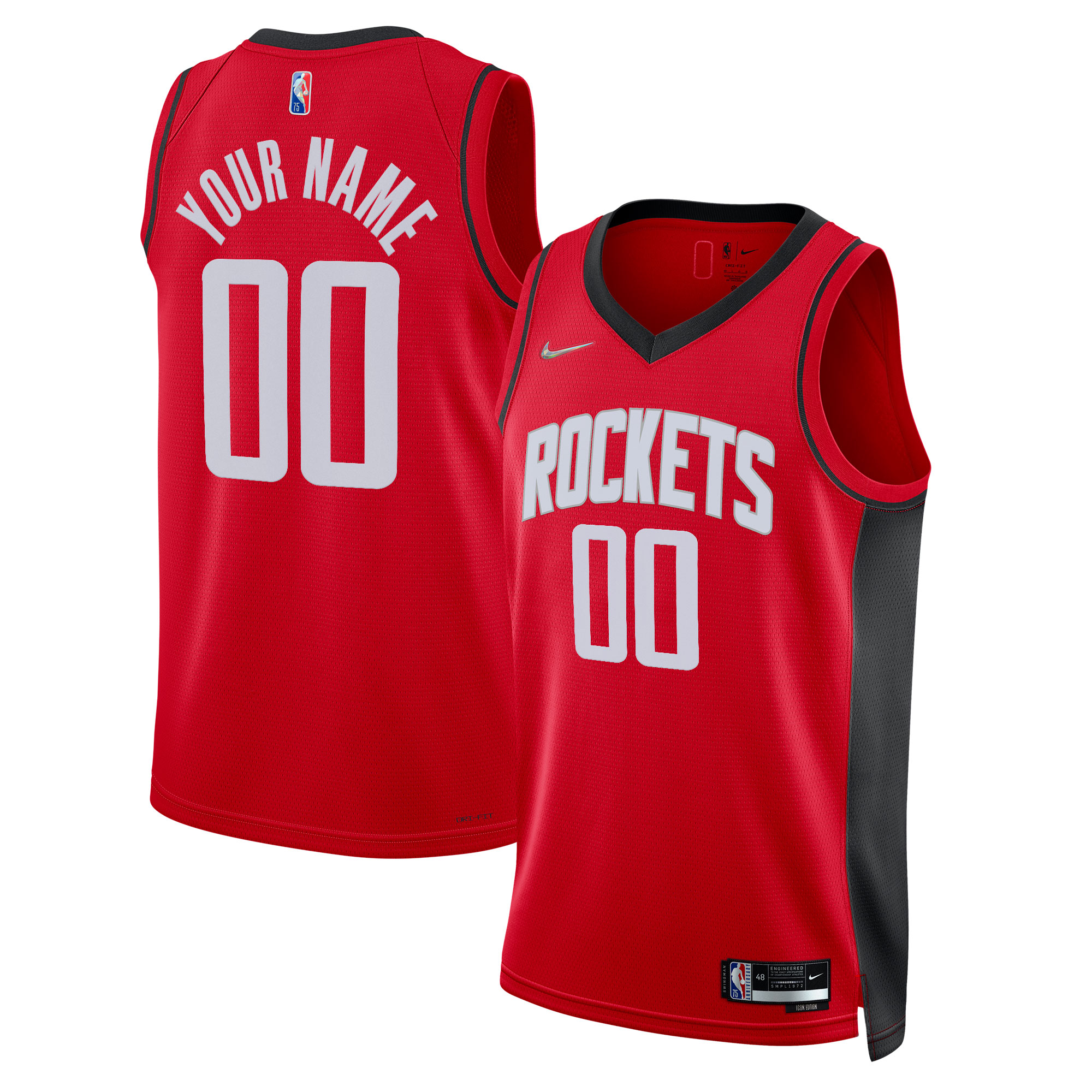 Houston Rockets  2021\/22 Diamond Swingman Custom Jersey - Icon Edition - Red