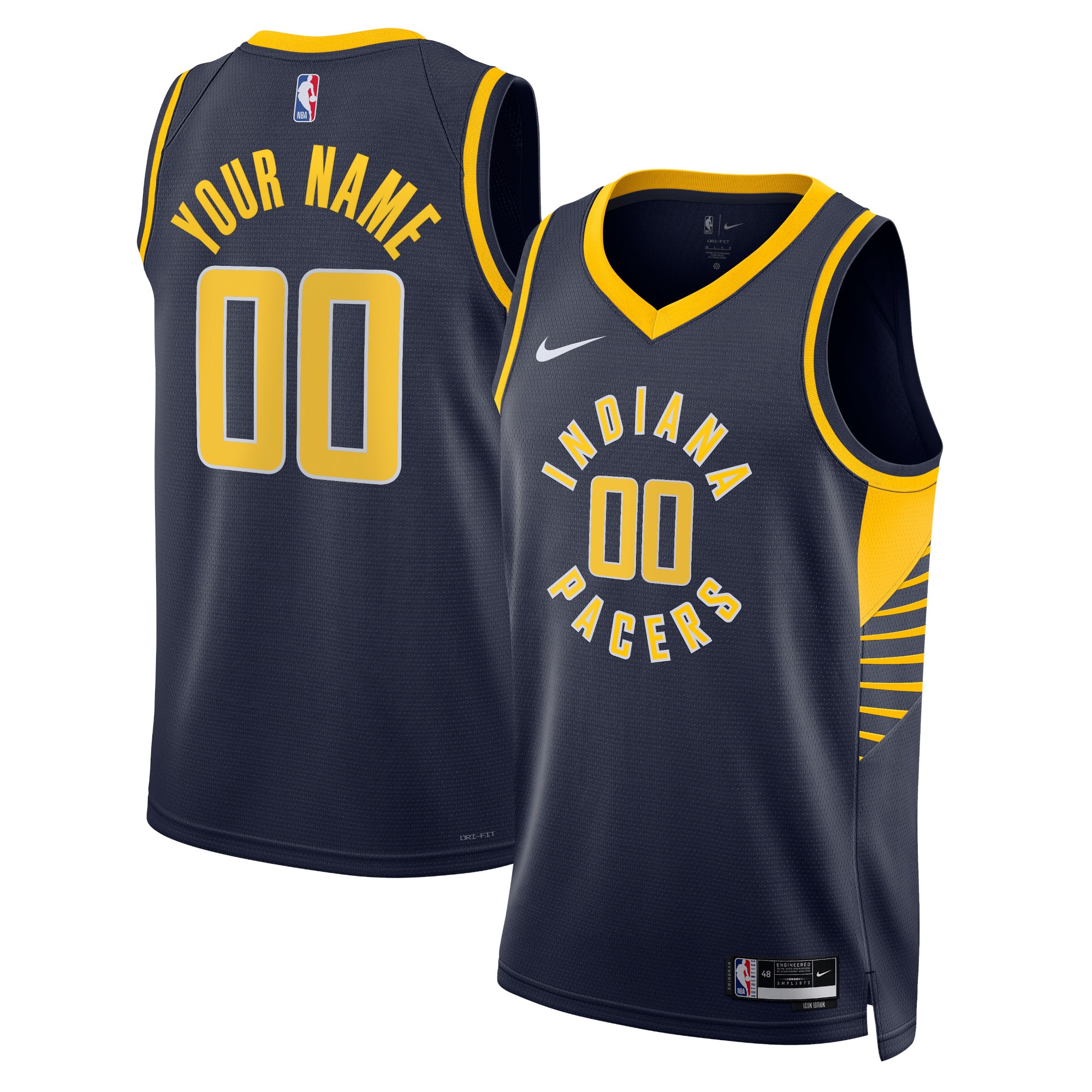Indiana Pacers  Unisex 2022\/23 Swingman Custom Jersey Navy - Icon Edition