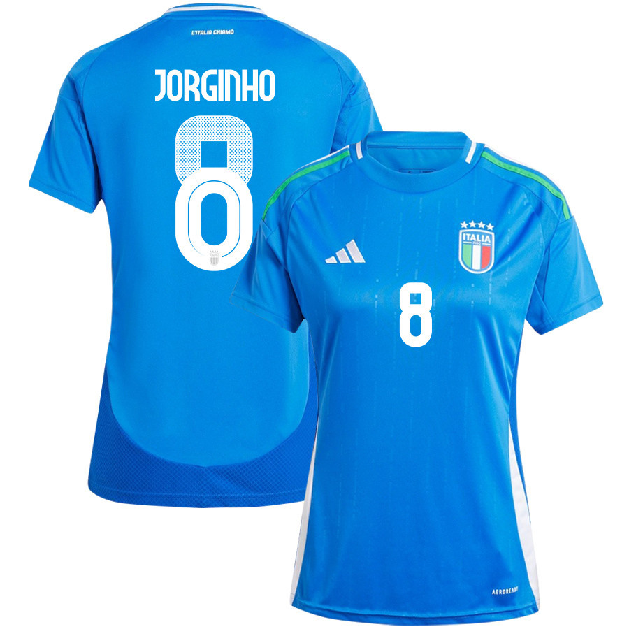 Jorginho 8 Italy National Team 2024/25 Home Women Jersey - Blue