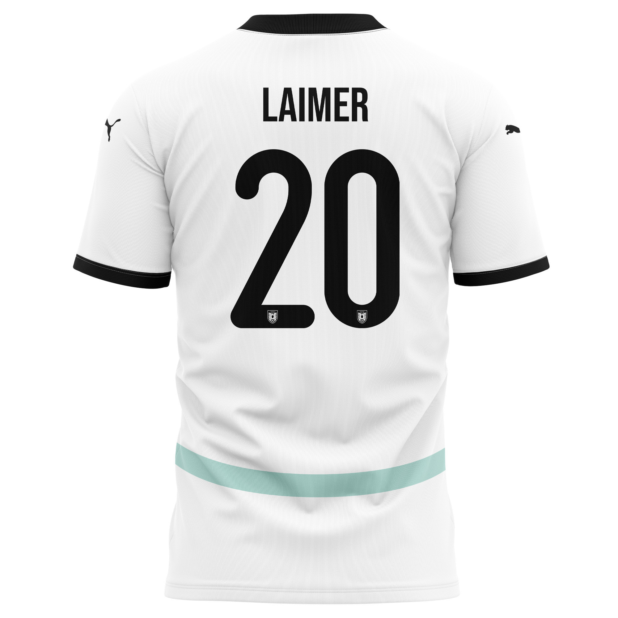 Konrad Laimer 20 Austria National Team 2024/25 Away Kits AOP T-shirt - White