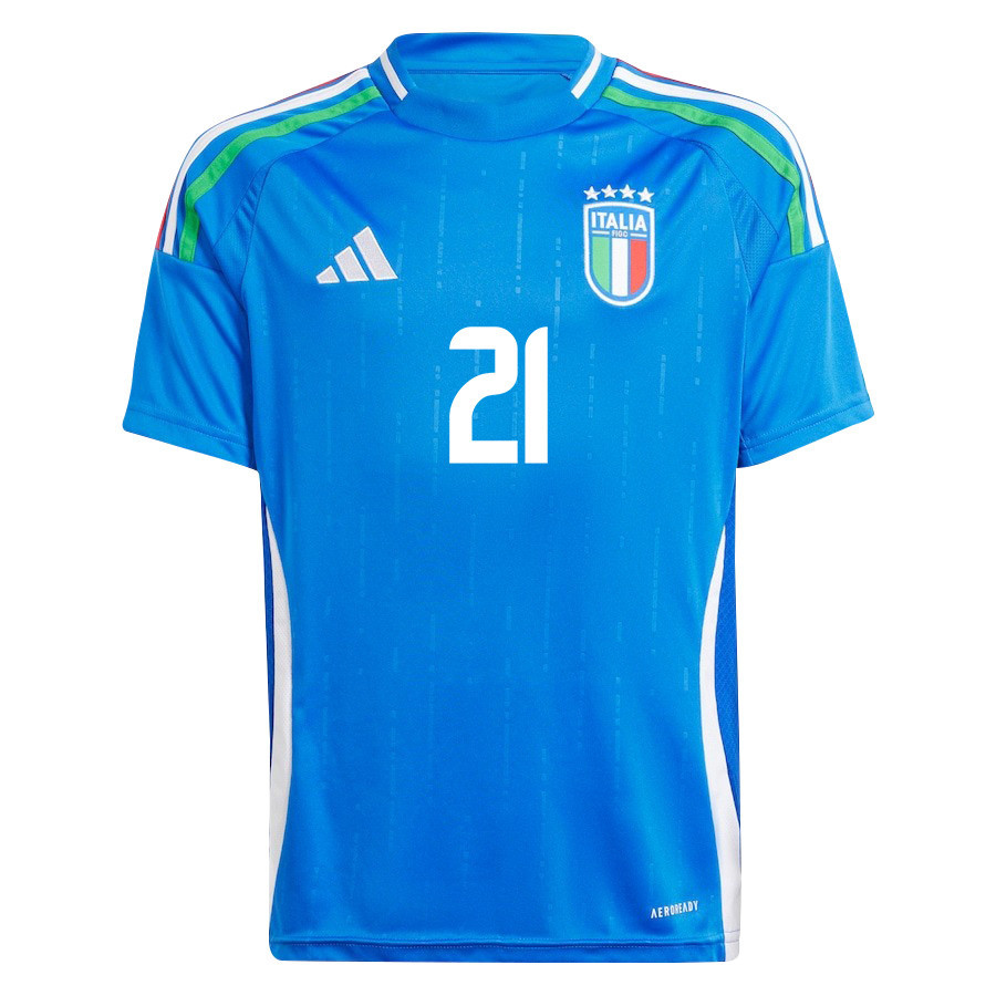 Nicolo Fagioli 21 Italy National Team 2024/25 Home YOUTH Jersey - Blue