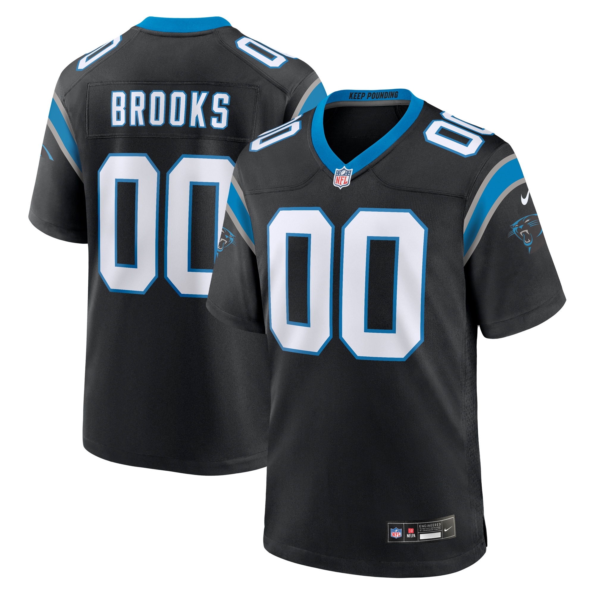 Jonathon Brooks Carolina Panthers  2024 NFL Draft Game Jersey - Black