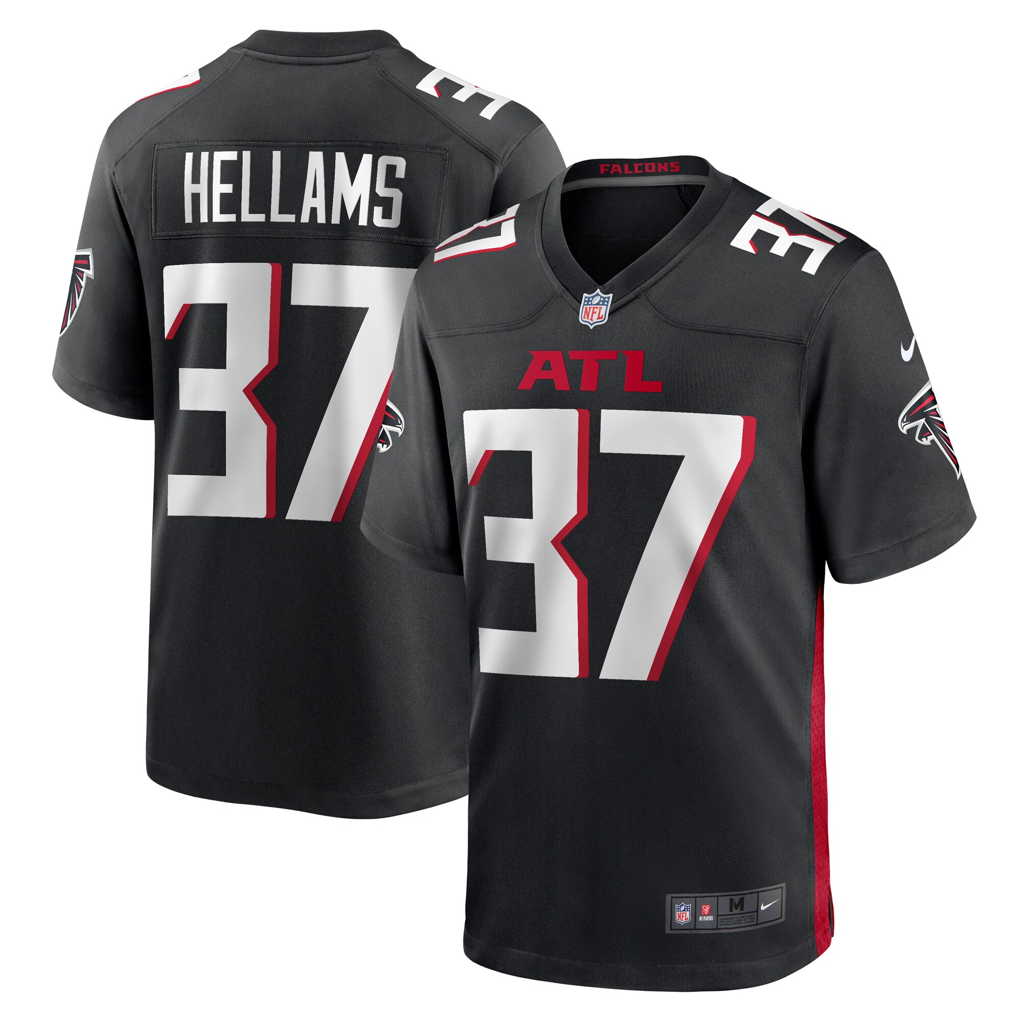 DeMarcco Hellams Atlanta Falcons  Team Game Jersey -  Black