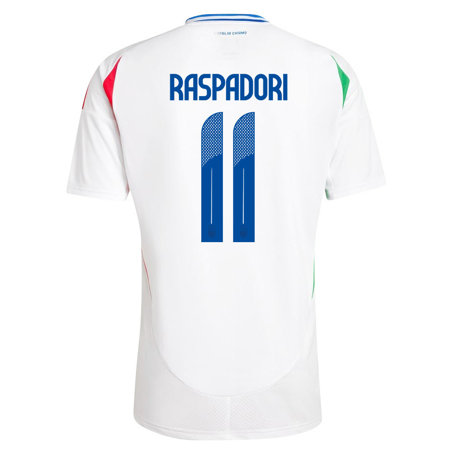 Giacomo Raspadori 11 Italy National Team 2024/25 Away Men Jersey - White