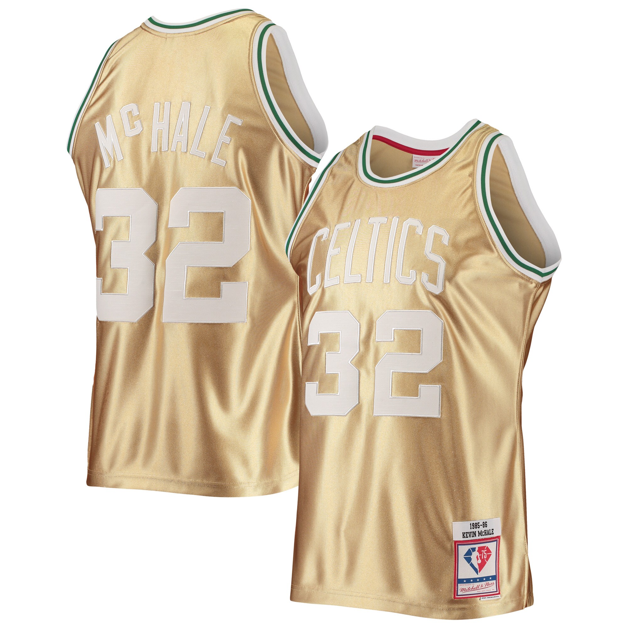 Kevin McHale Boston Celtics Mitchell & Ness 75th Anniversary 1985\/86 Hardwood Classics Swingman Jersey - Gold
