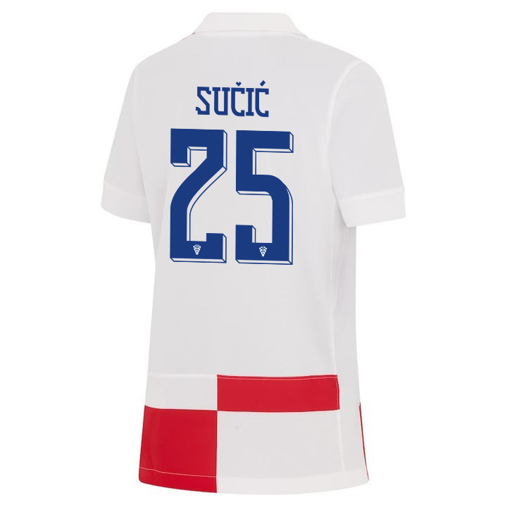 Luka Sučić 25 Croatia National Team 2024 Home YOUTH Jersey - White