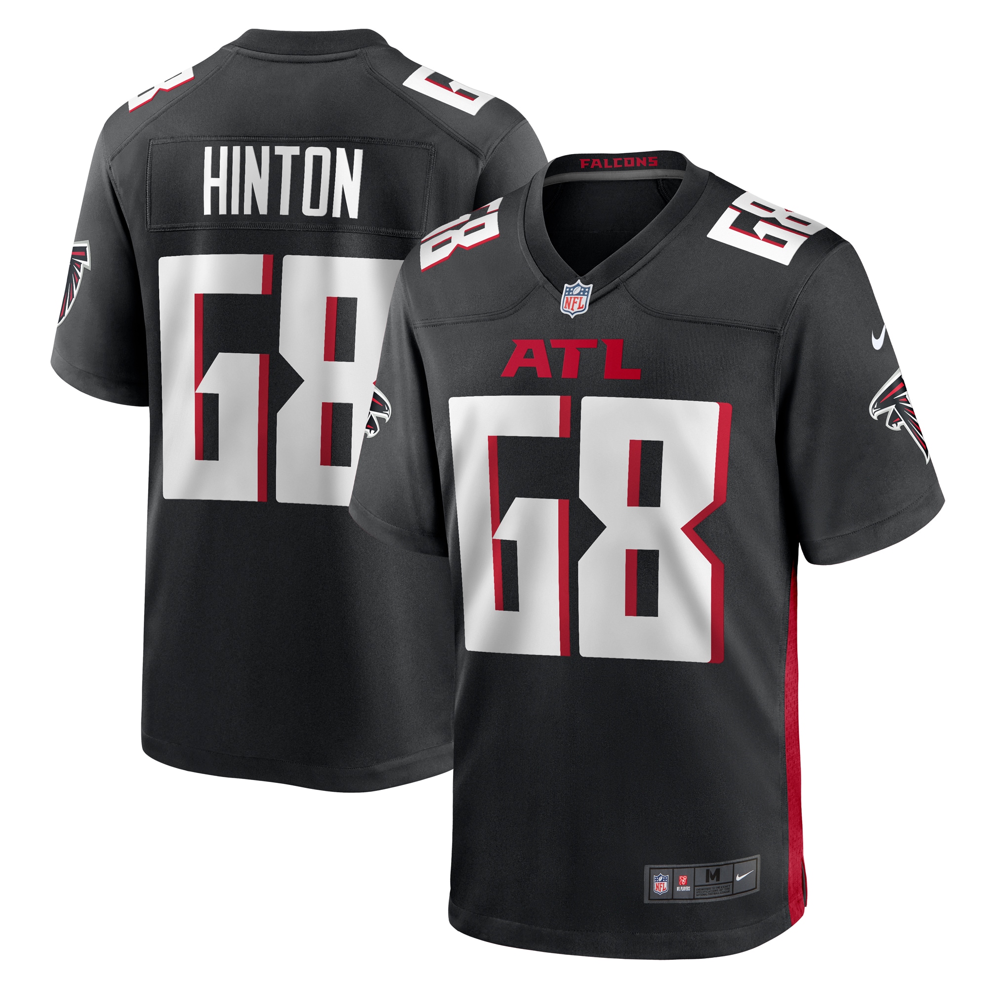 Kyle Hinton Atlanta Falcons  Team Game Jersey -  Black