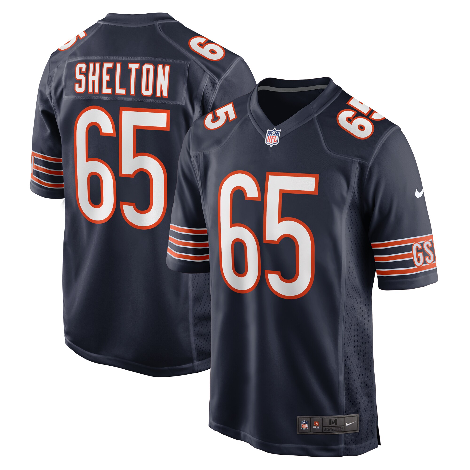 Coleman Shelton Chicago Bears   Game Jersey -  Navy