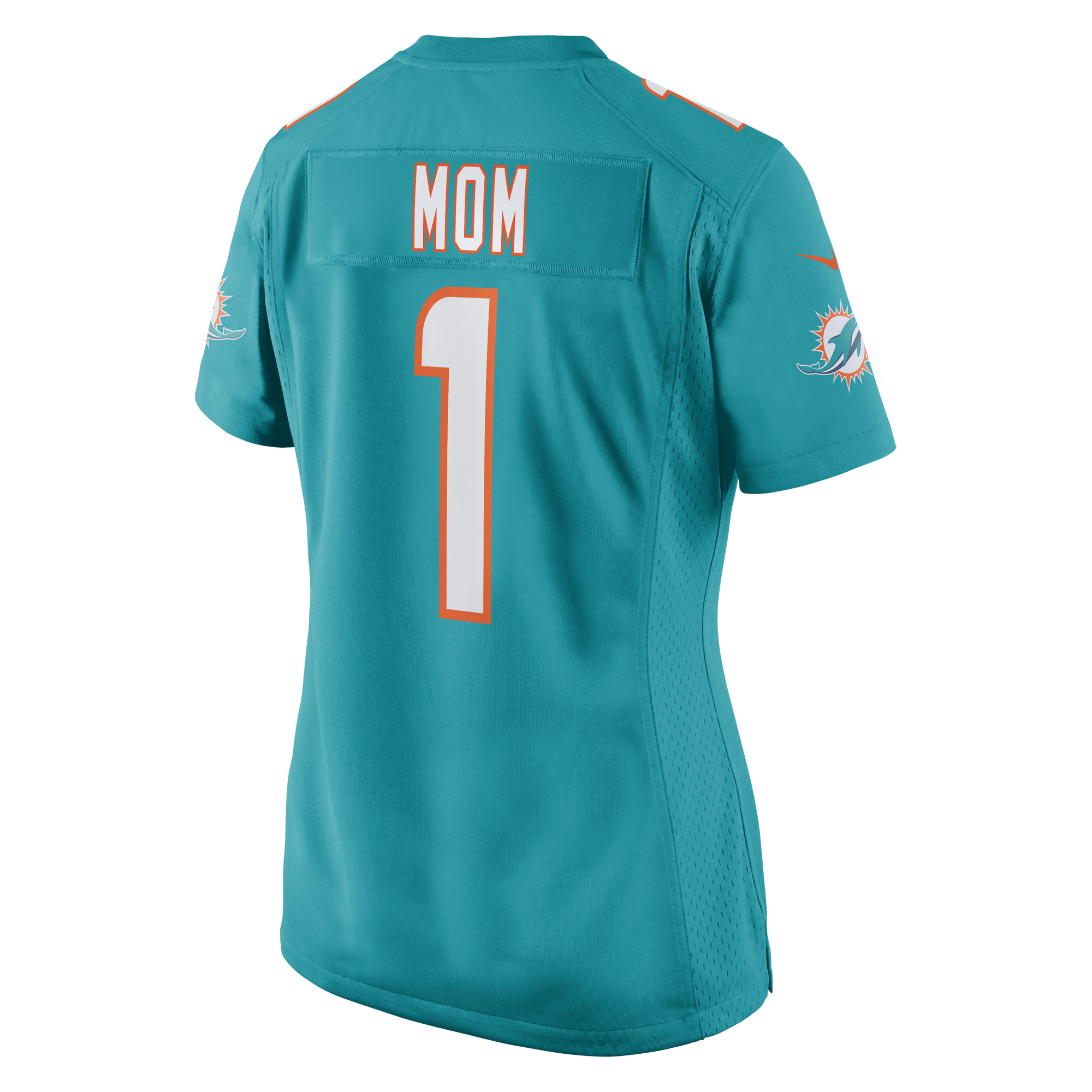 Number 1 Mom Miami Dolphins  Women's Game Jersey - Aqua