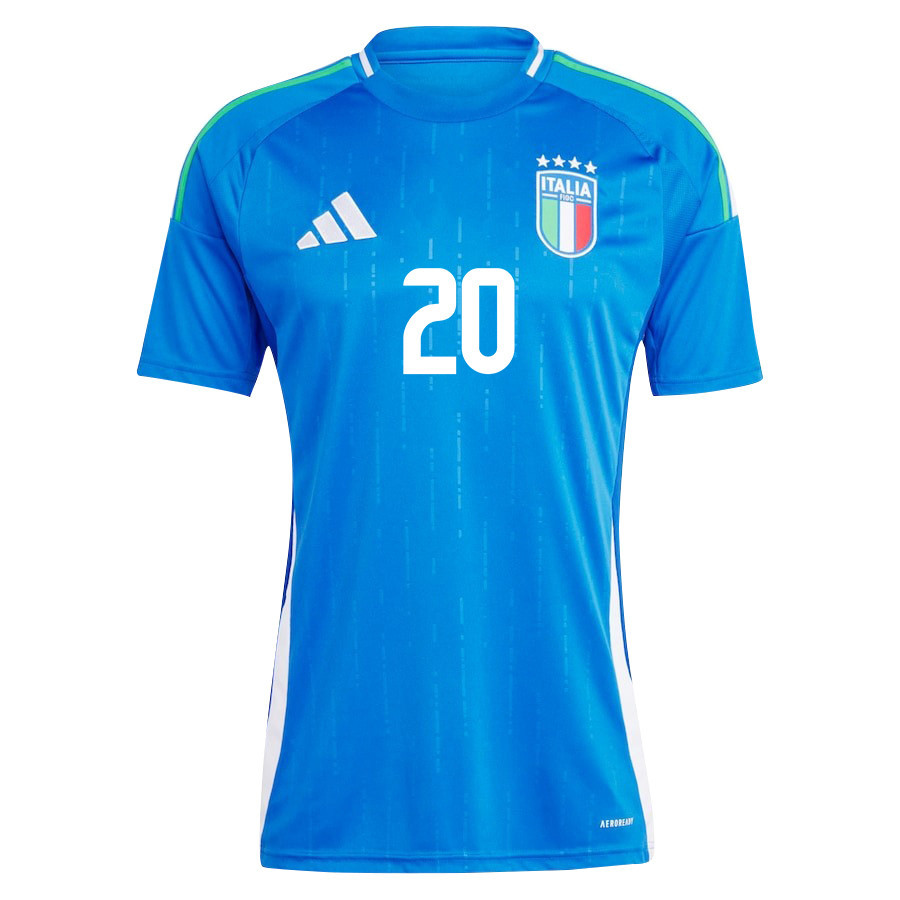 Mattia Zaccagni 20 Italy National Team 2024/25 Home Men Jersey - Blue