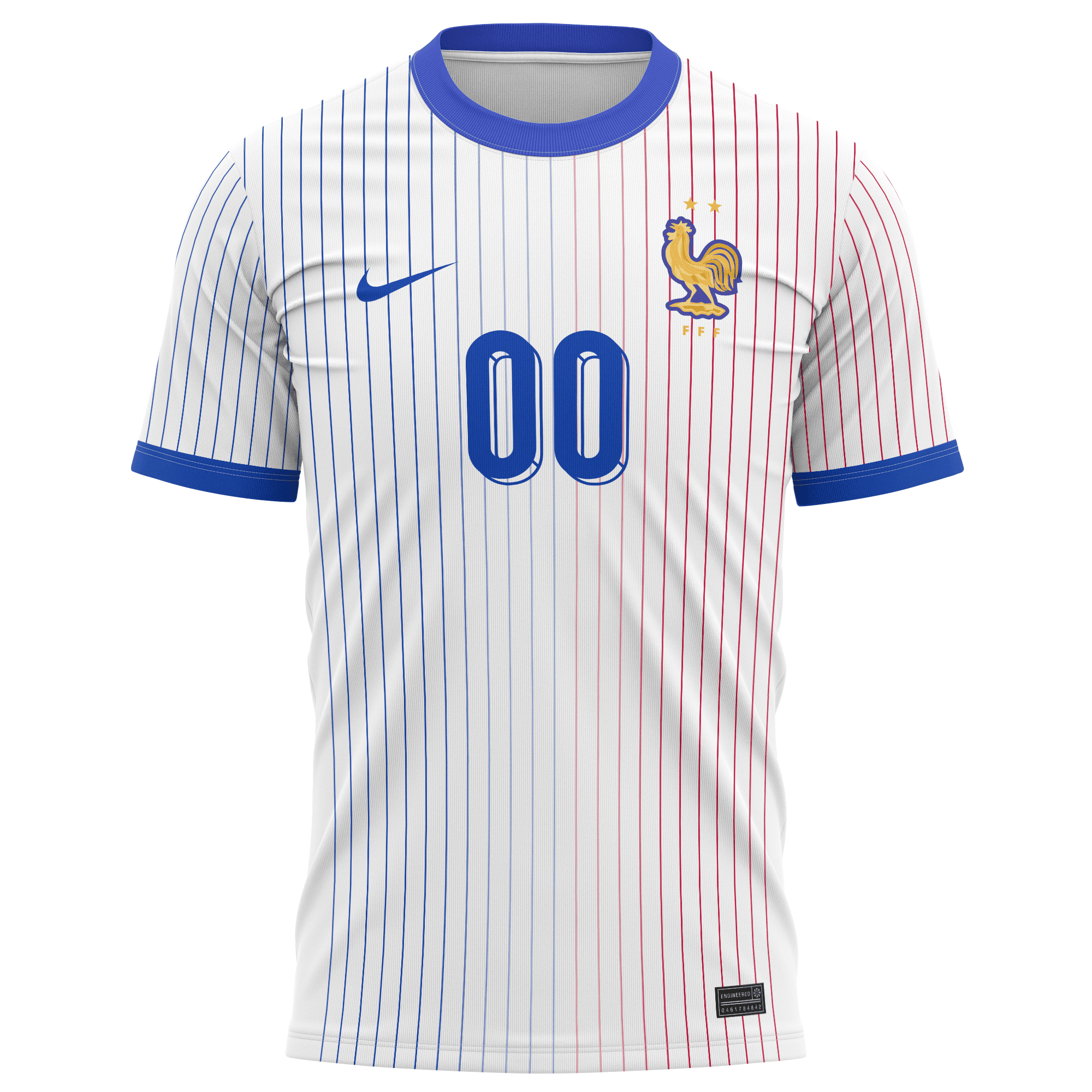 France National Team 2024 Home Kits Custom AOP T-shirt - White